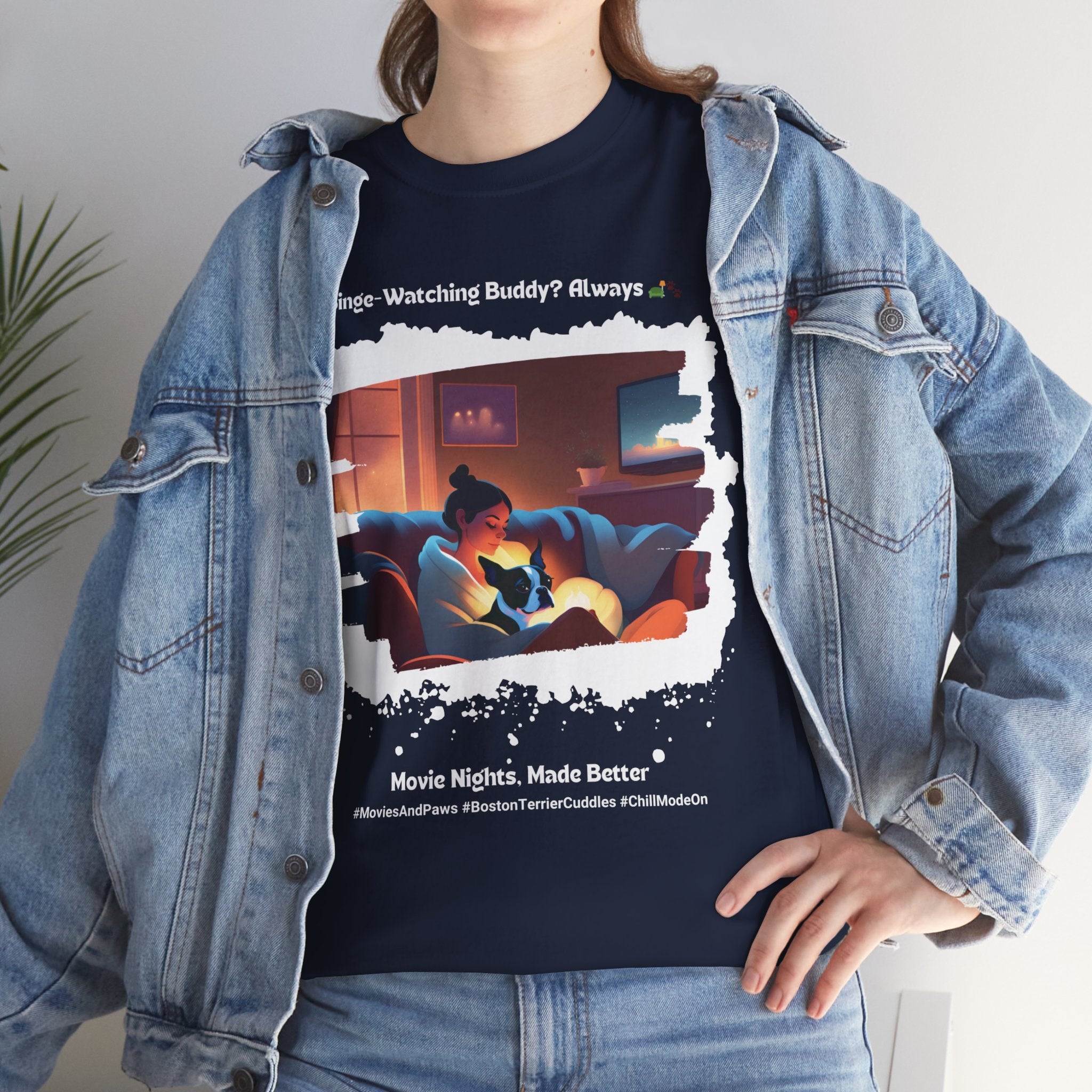 Women's - Movie Nights, Made Better: Boston Terrier T-Shirt