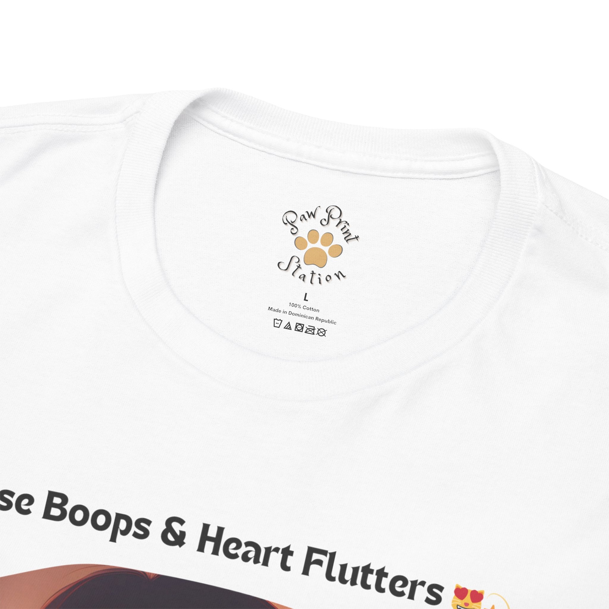 Men’s “Nose Boops & Heart Flutters” Exotic Shorthair T‑Shirt – Adorable Cat Dad Gift
