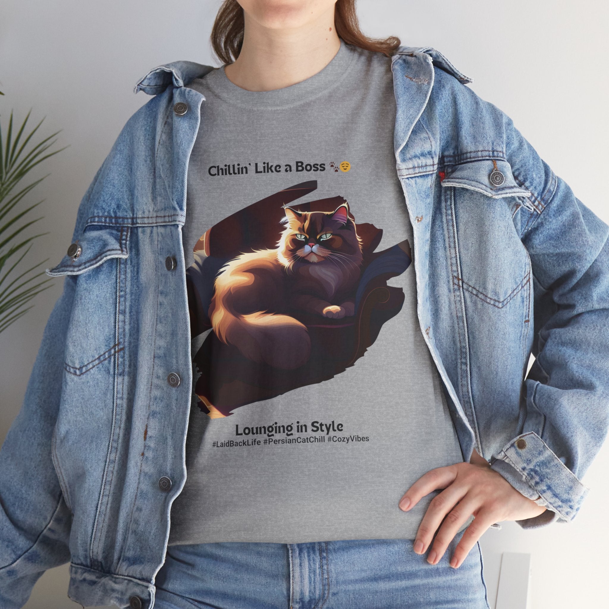 Unisex “Chillin’ Like a Boss” Persian T‑Shirt – Pampered Cat Gift