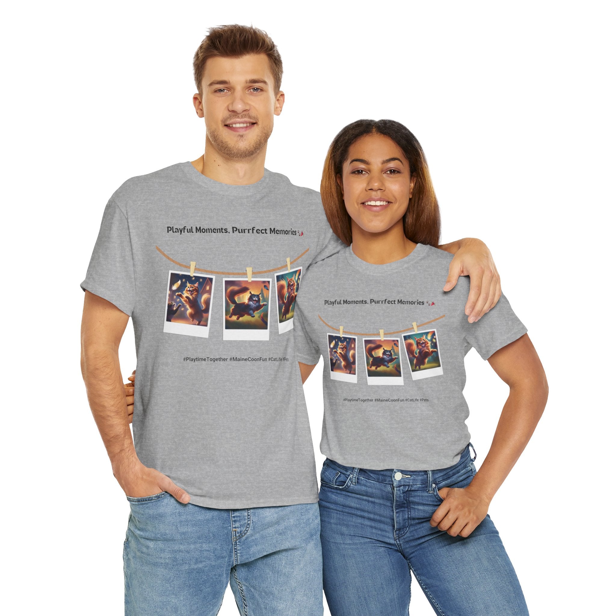 Unisex - Playful Moments, Purrfect Memories: Maine Coon Fun T-Shirt