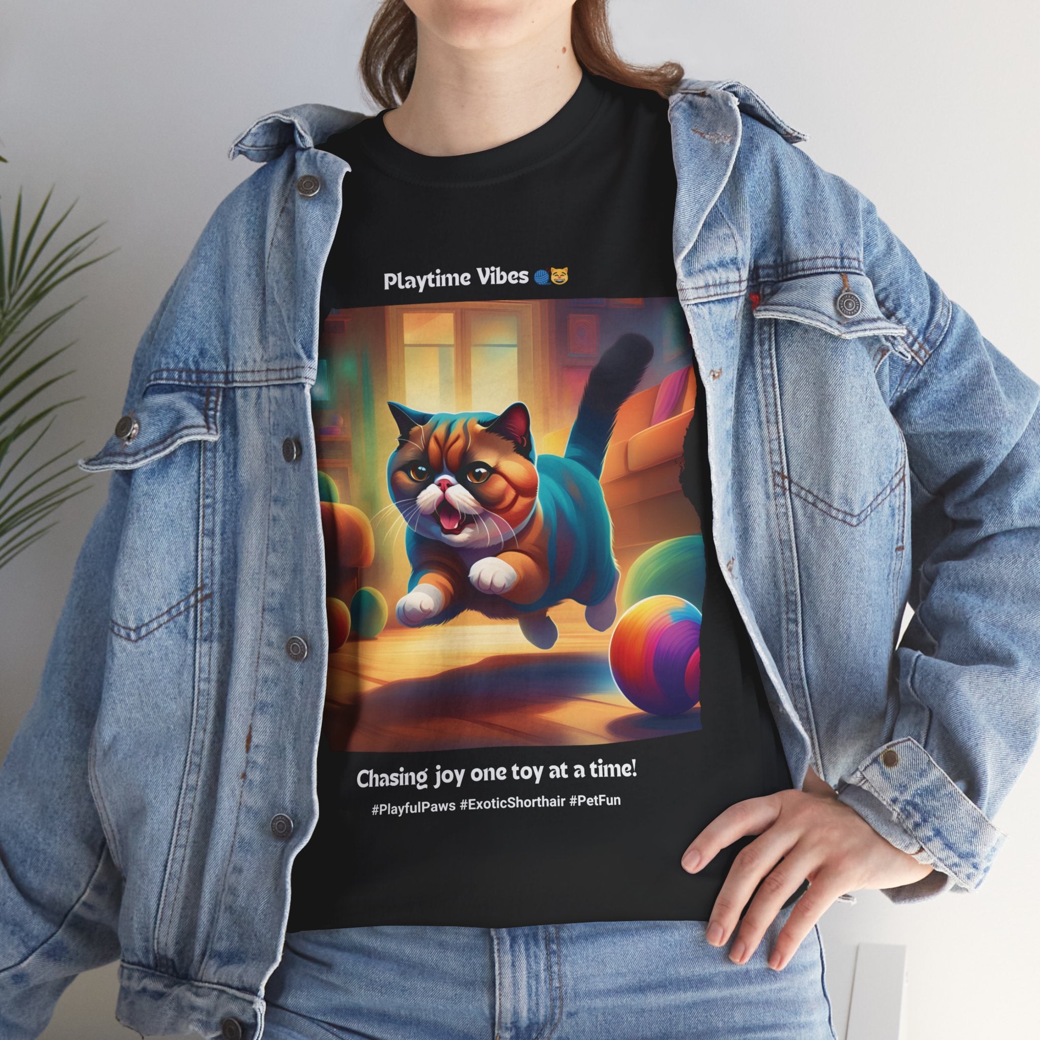 Unisex - Playtime Vibes: Exotic Shorthair Fun T-Shirt