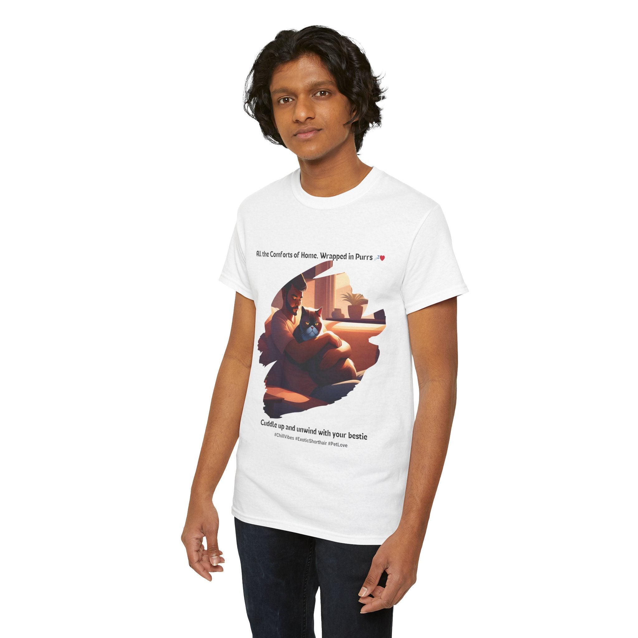 Men’s “Purrfect Pair” Exotic Shorthair T‑Shirt – Cozy Cat Dad Gift