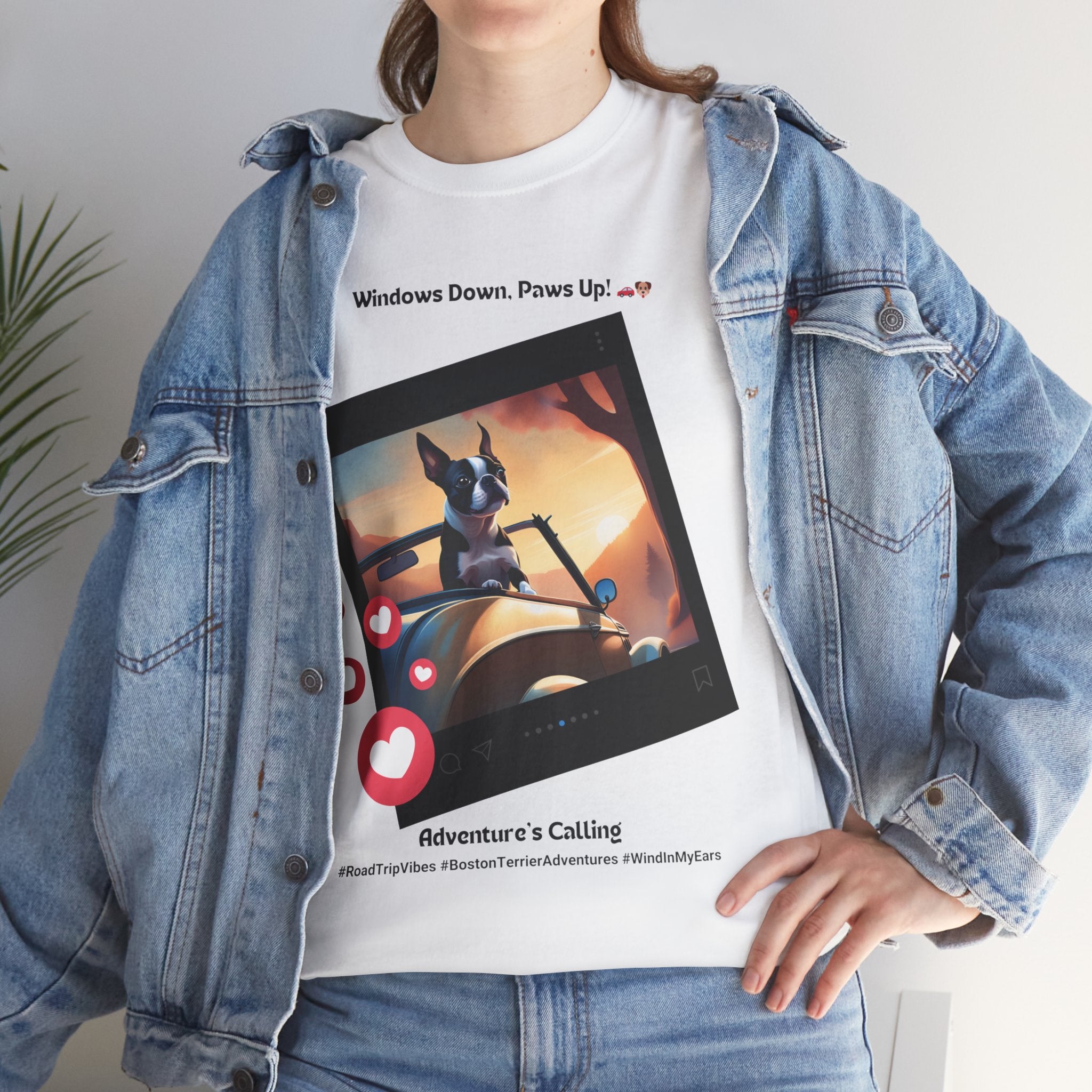 Unisex - Adventure's Calling: Boston Terrier Road Trip T-Shirt