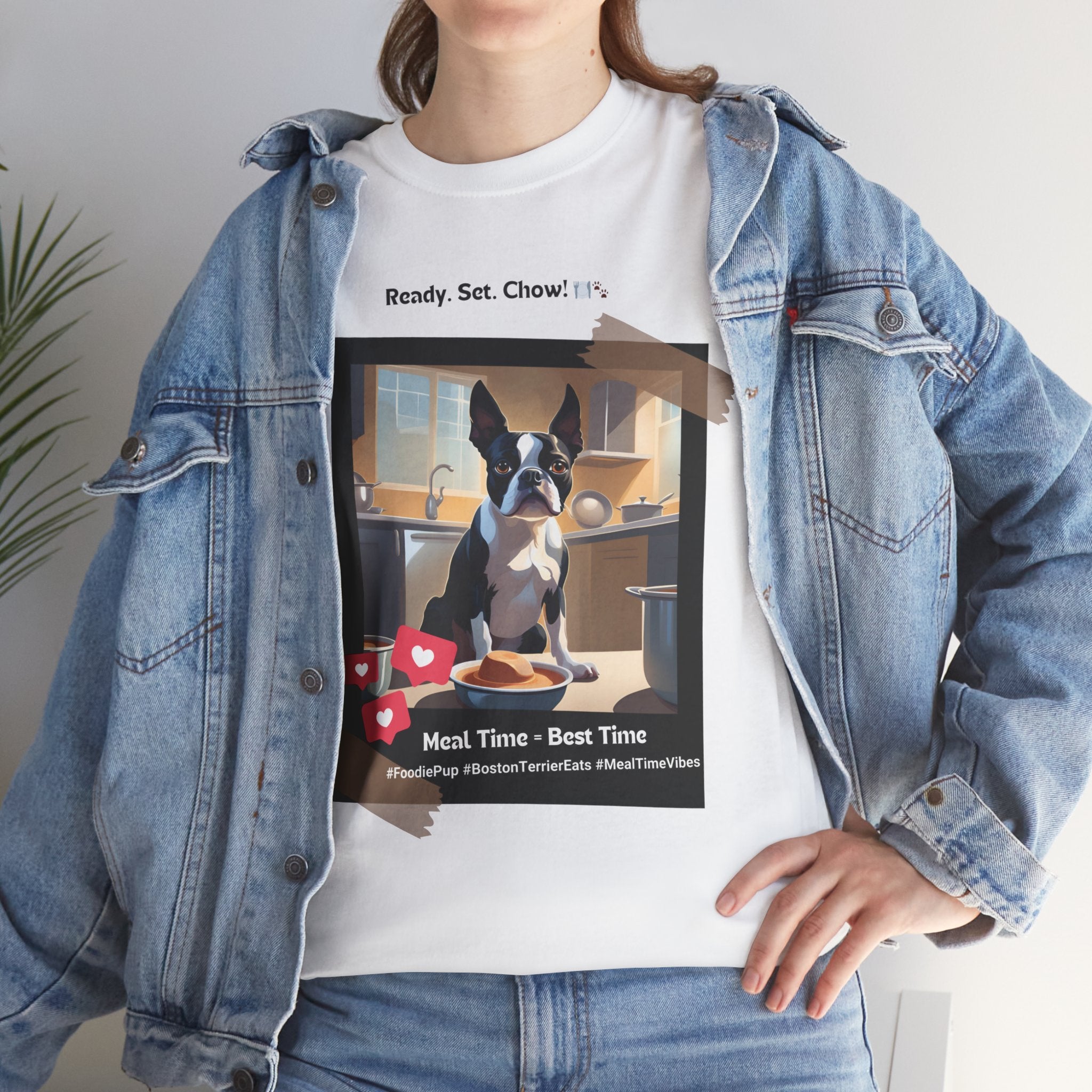 Unisex - Meal Time = Best Time: Boston Terrier T-Shirt