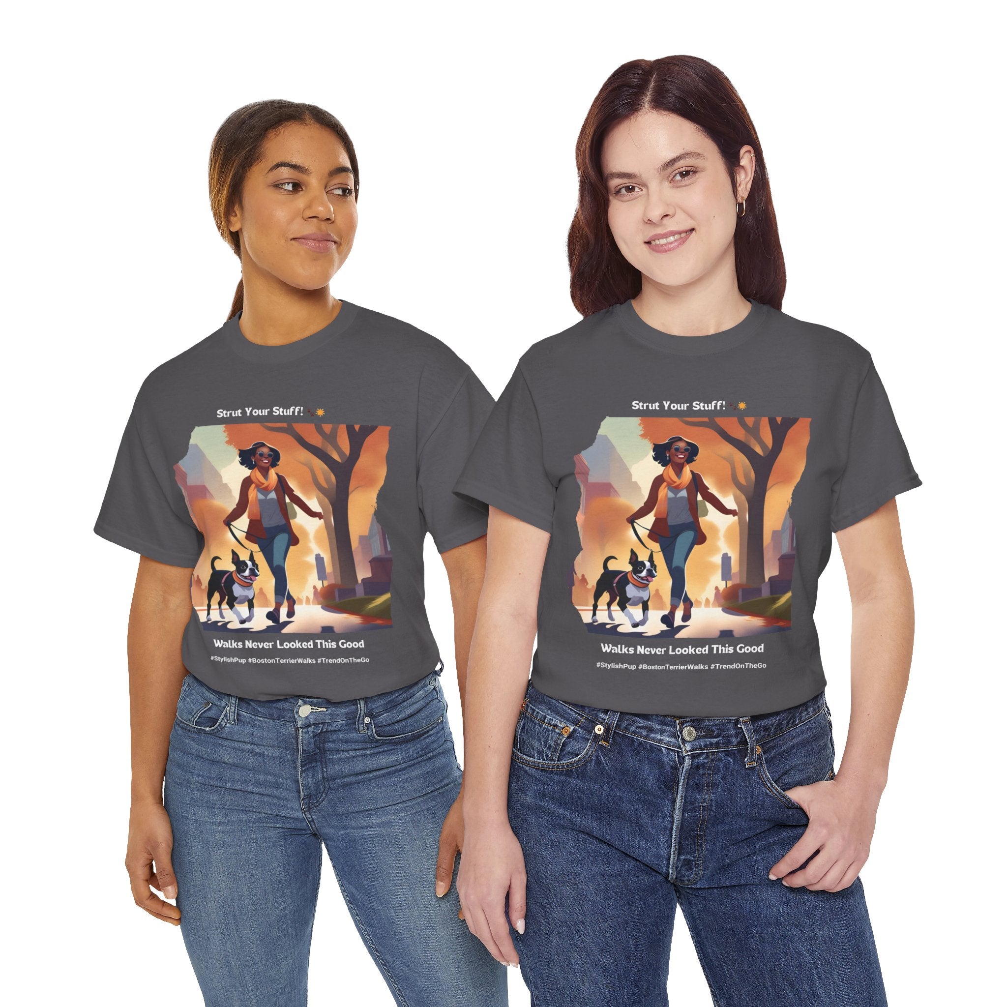 Women's - Stylish Pup: Boston Terrier Fashion T-Shirt