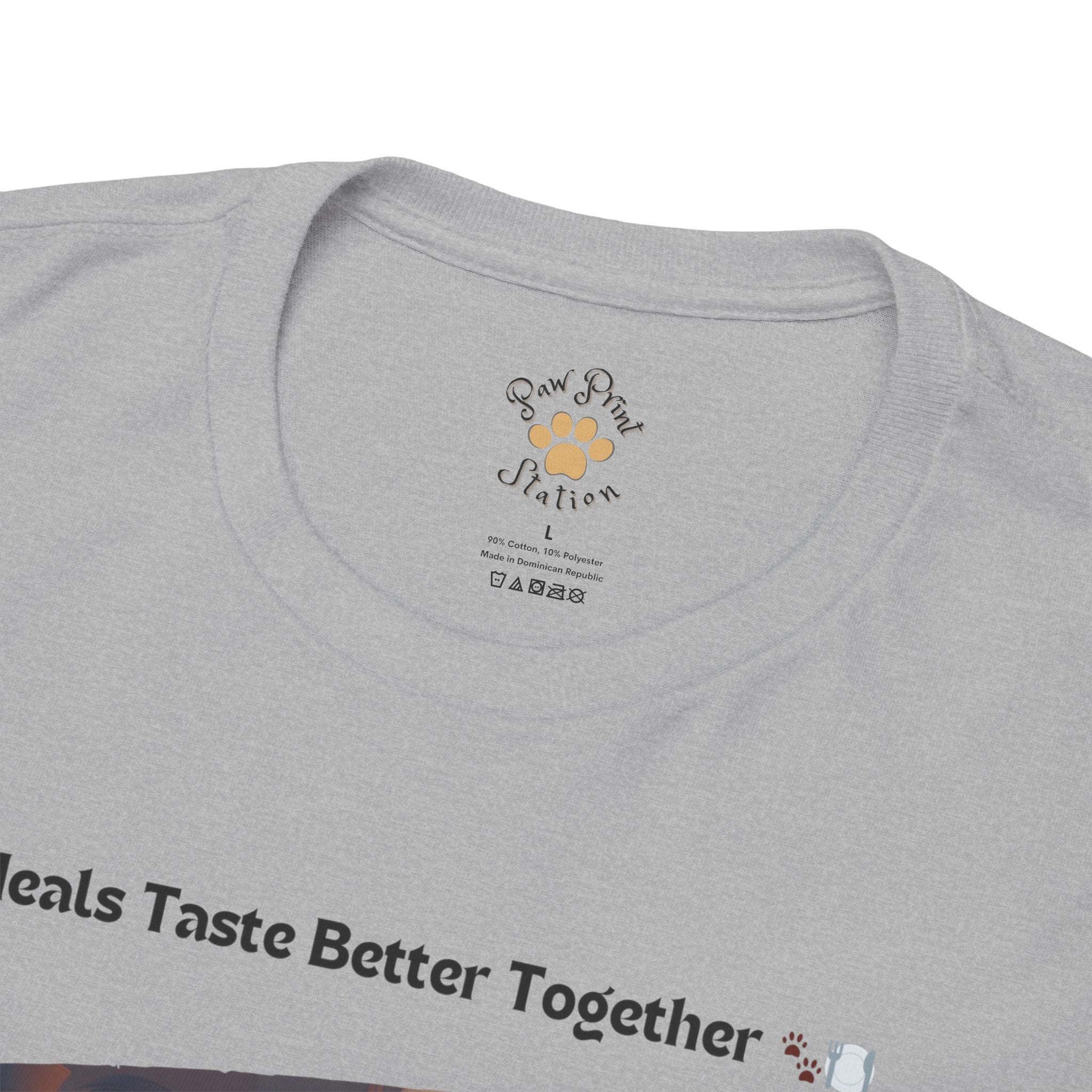 Men’s “Meals Taste Better Together” Maine Coon T‑Shirt – Meal Buddy Cat Dad Gift