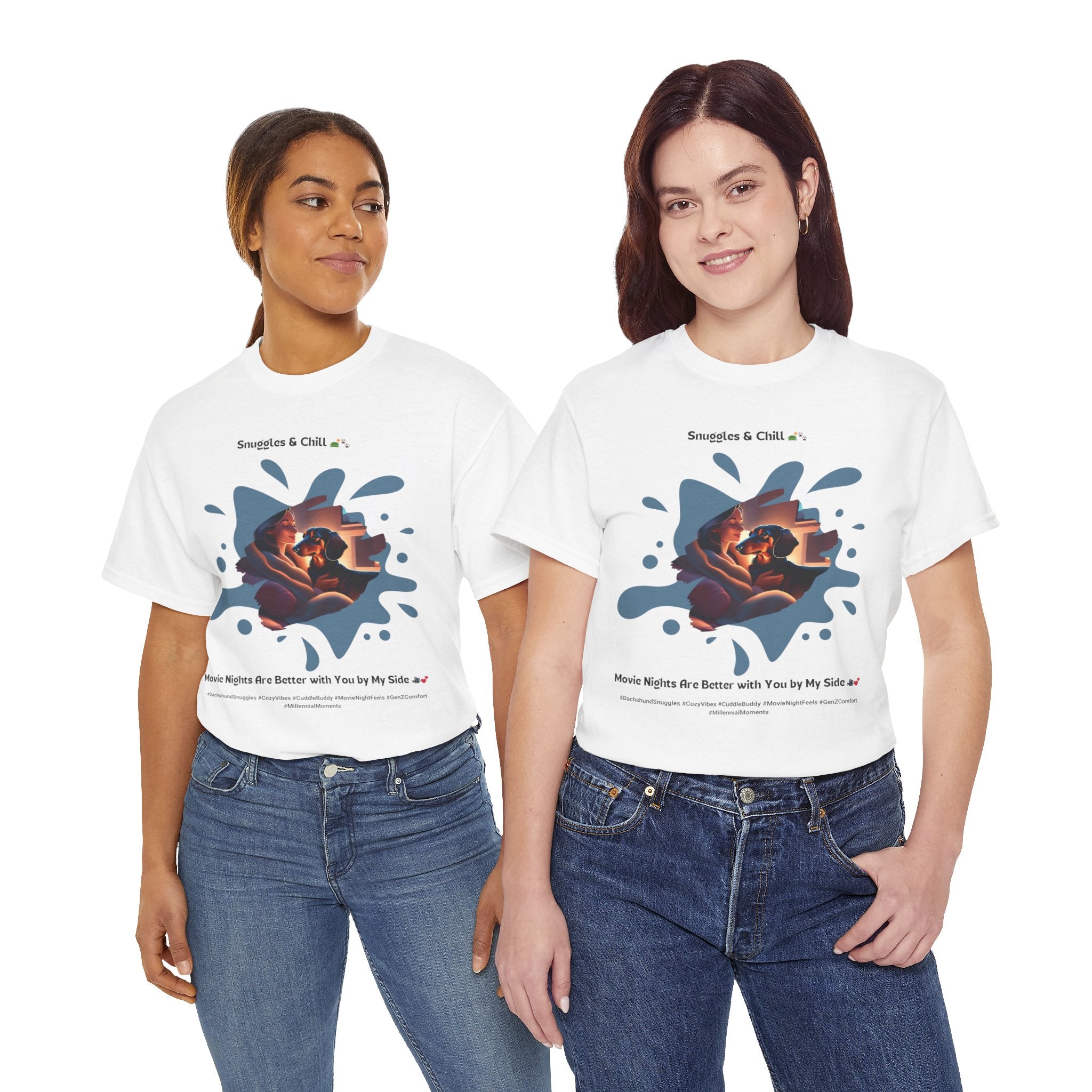 Women's - Snuggles & Chill: Dachshund Movie Night T-Shirt