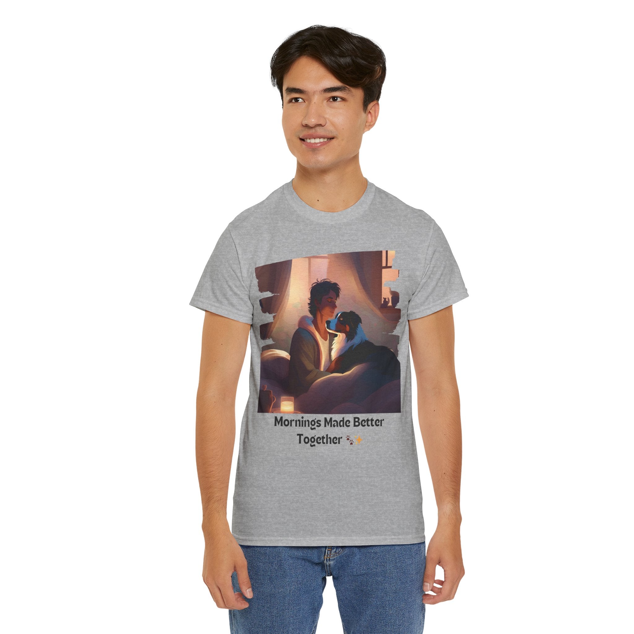 Men’s “Mornings Made Better with My Aussie” T‑Shirt – Morning Pup Dad Gift