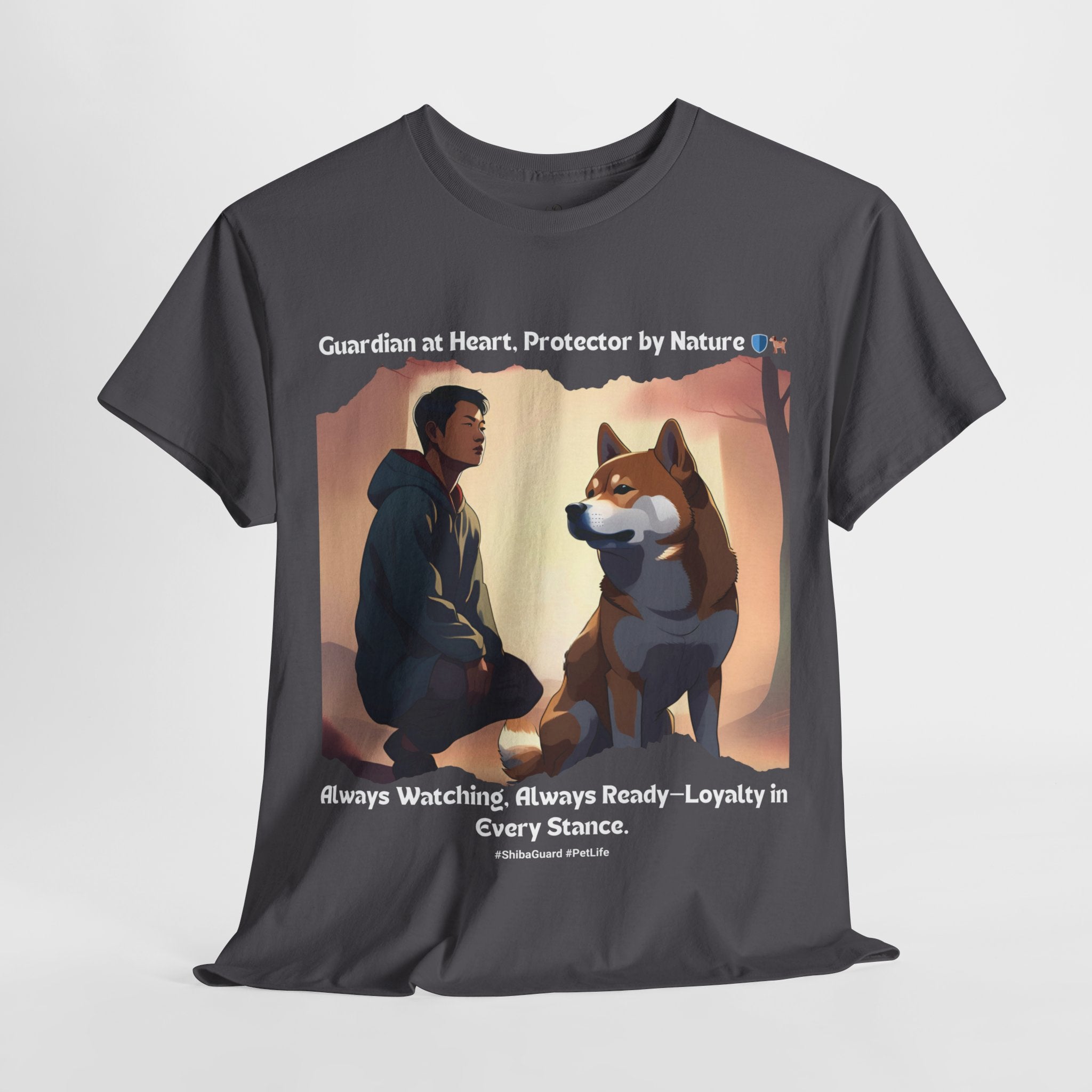 Men’s “Guardian at Heart, Protector by Nature” Shiba Inu T‑Shirt – Guardian Pup Dad Gift
