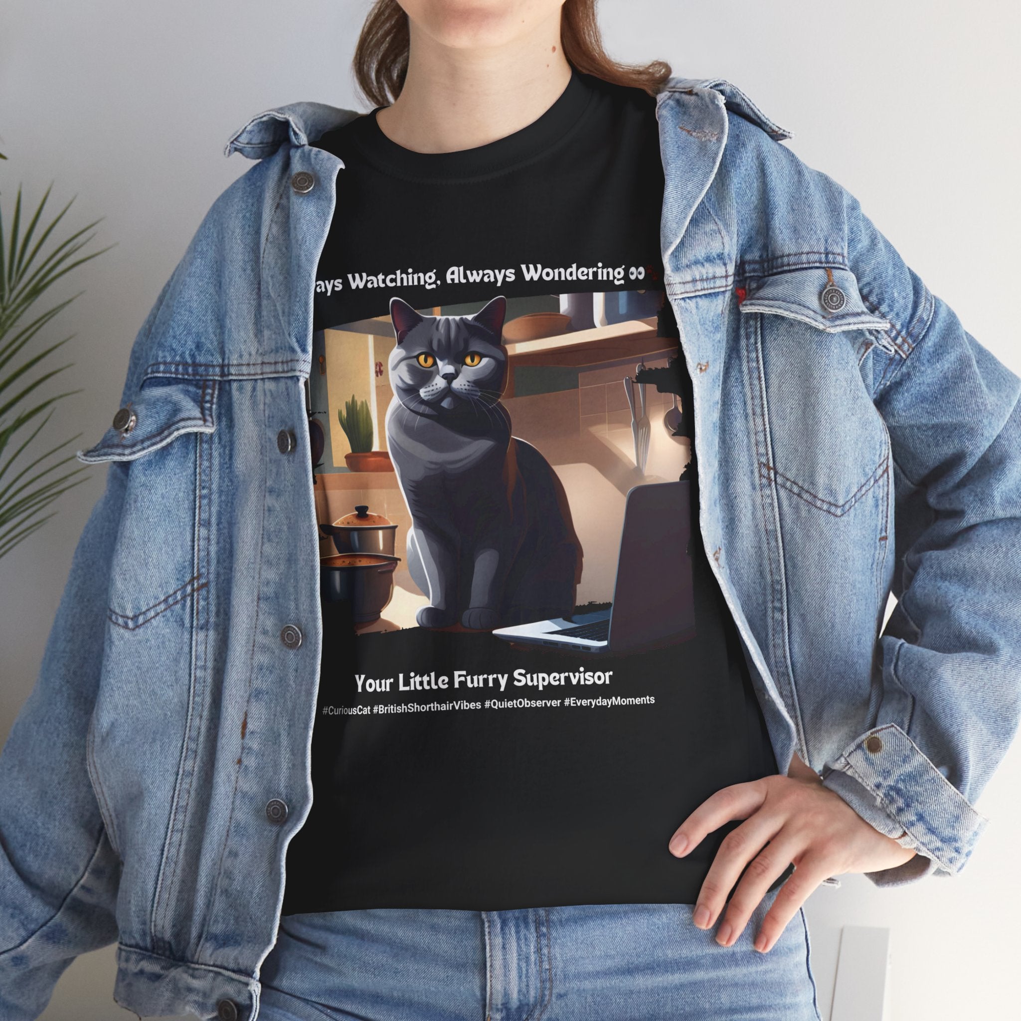 Unisex “Quiet Observer” British Shorthair T‑Shirt – Observant Kitty Gift