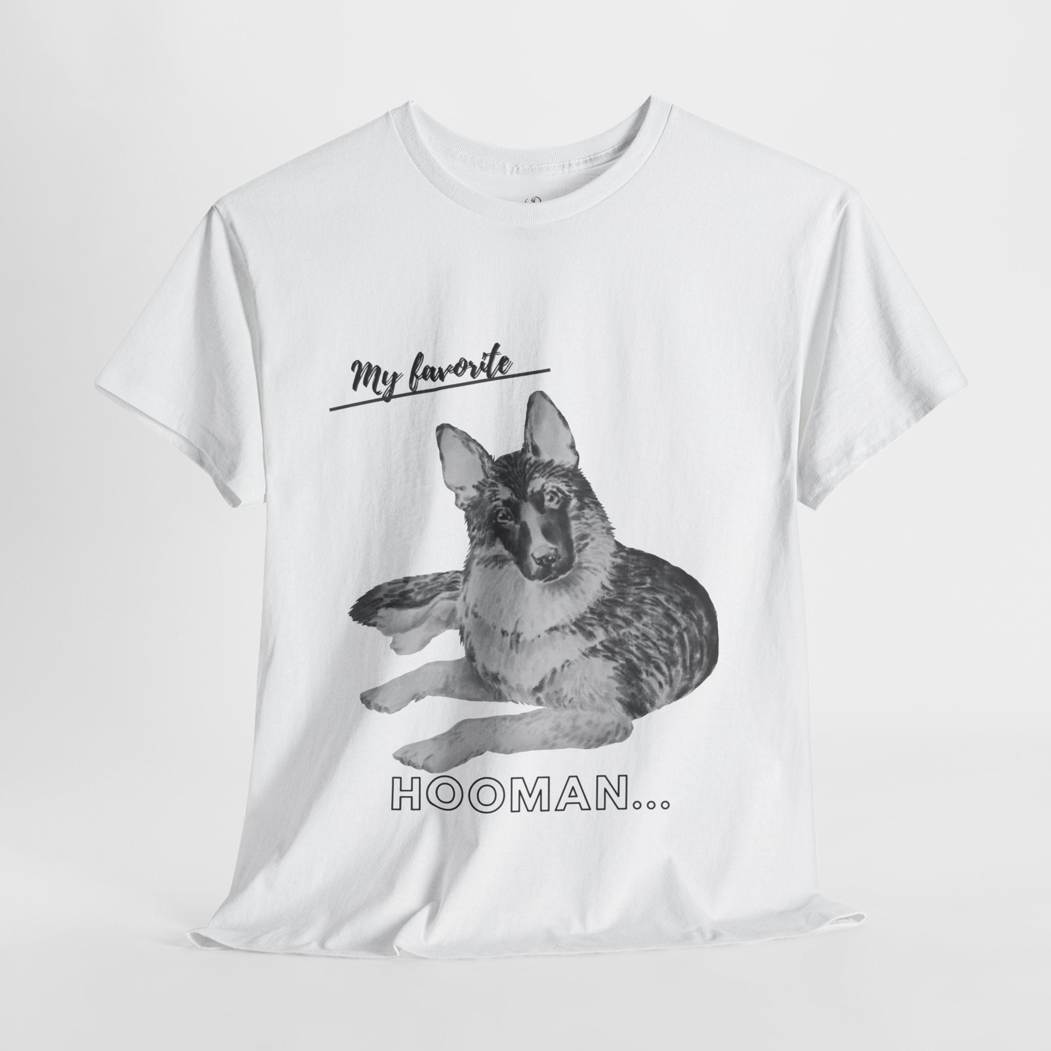 Unisex “My Favorite Hooman” German Shepherd T-Shirt – Loyal GSD Love, Dog Lover Gift