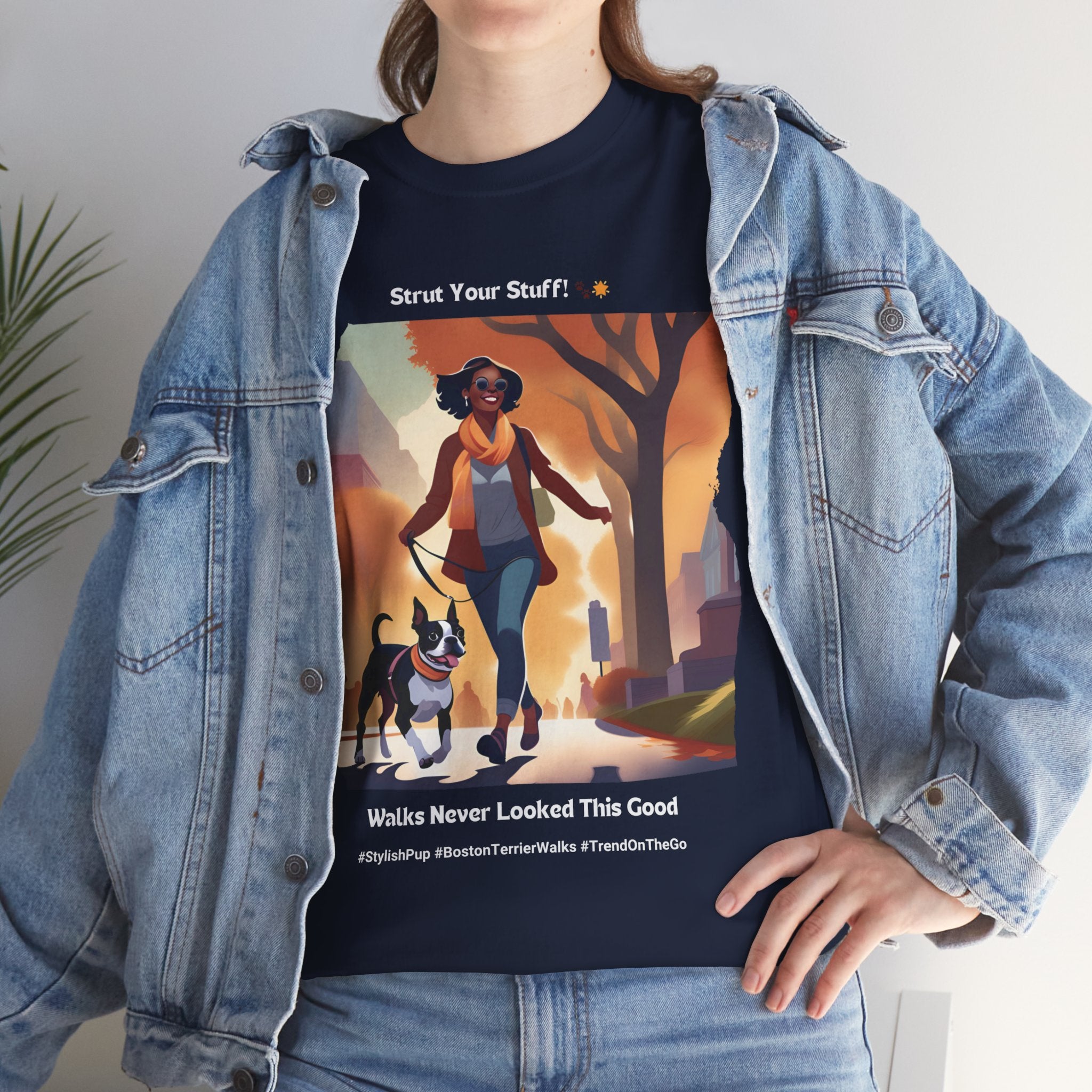 Women’s “Stylish Pup” Boston Terrier T‑Shirt – Fashion-Forward Pup Mom Gift
