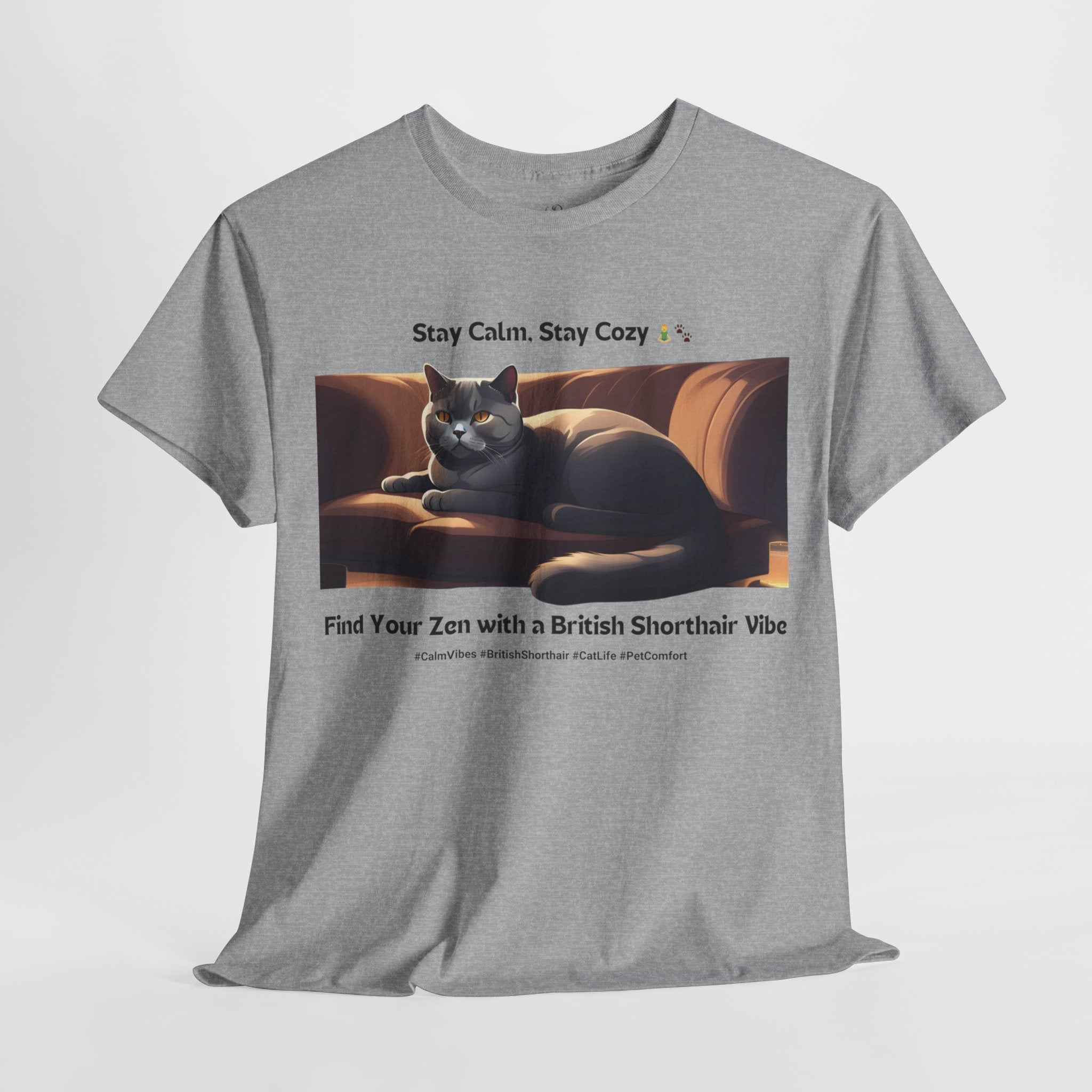 Unisex “Zenful Purr” British Shorthair T‑Shirt – Serene Kitty Gift