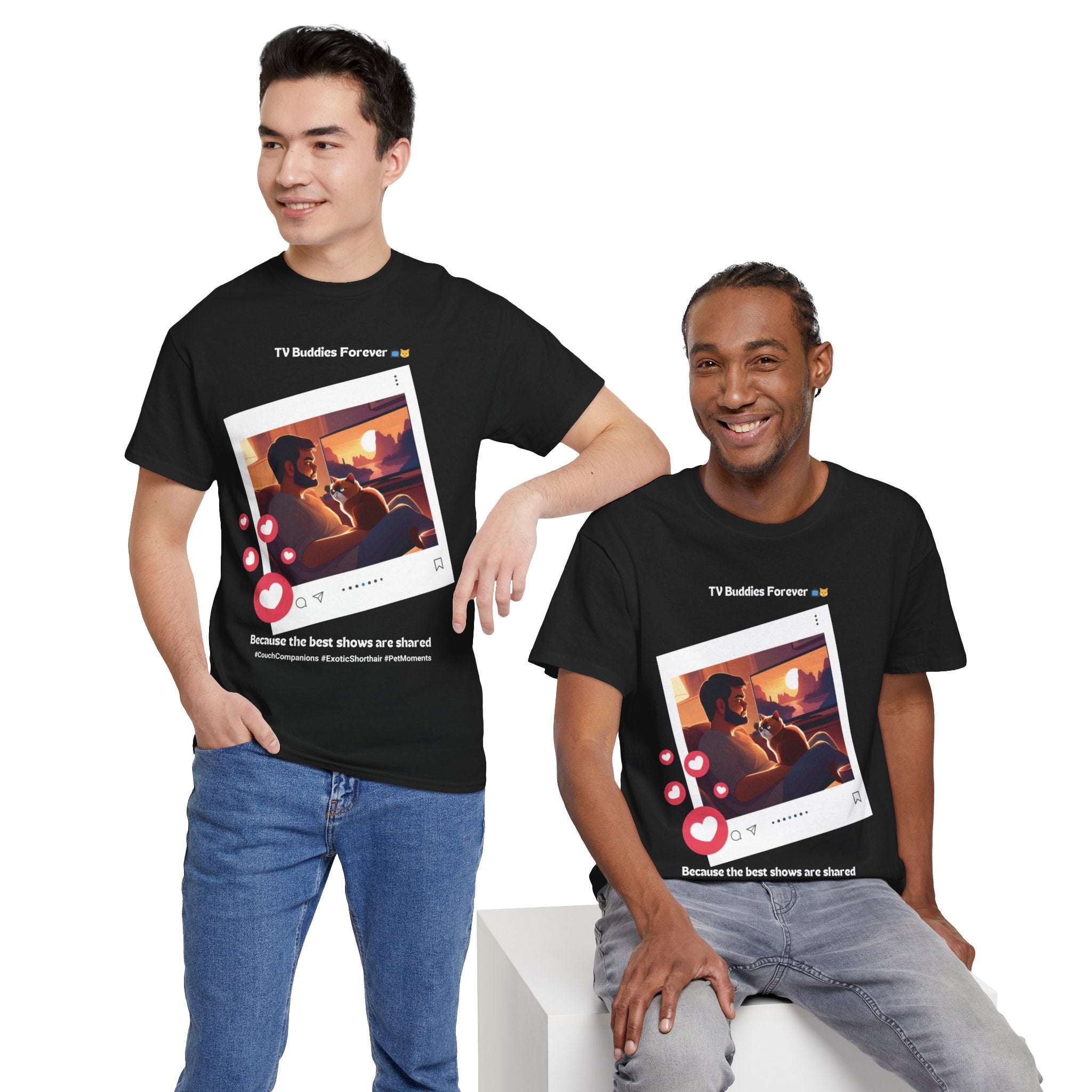 Men's - TV Buddies Forever: Exotic Shorthair Love T-Shirt