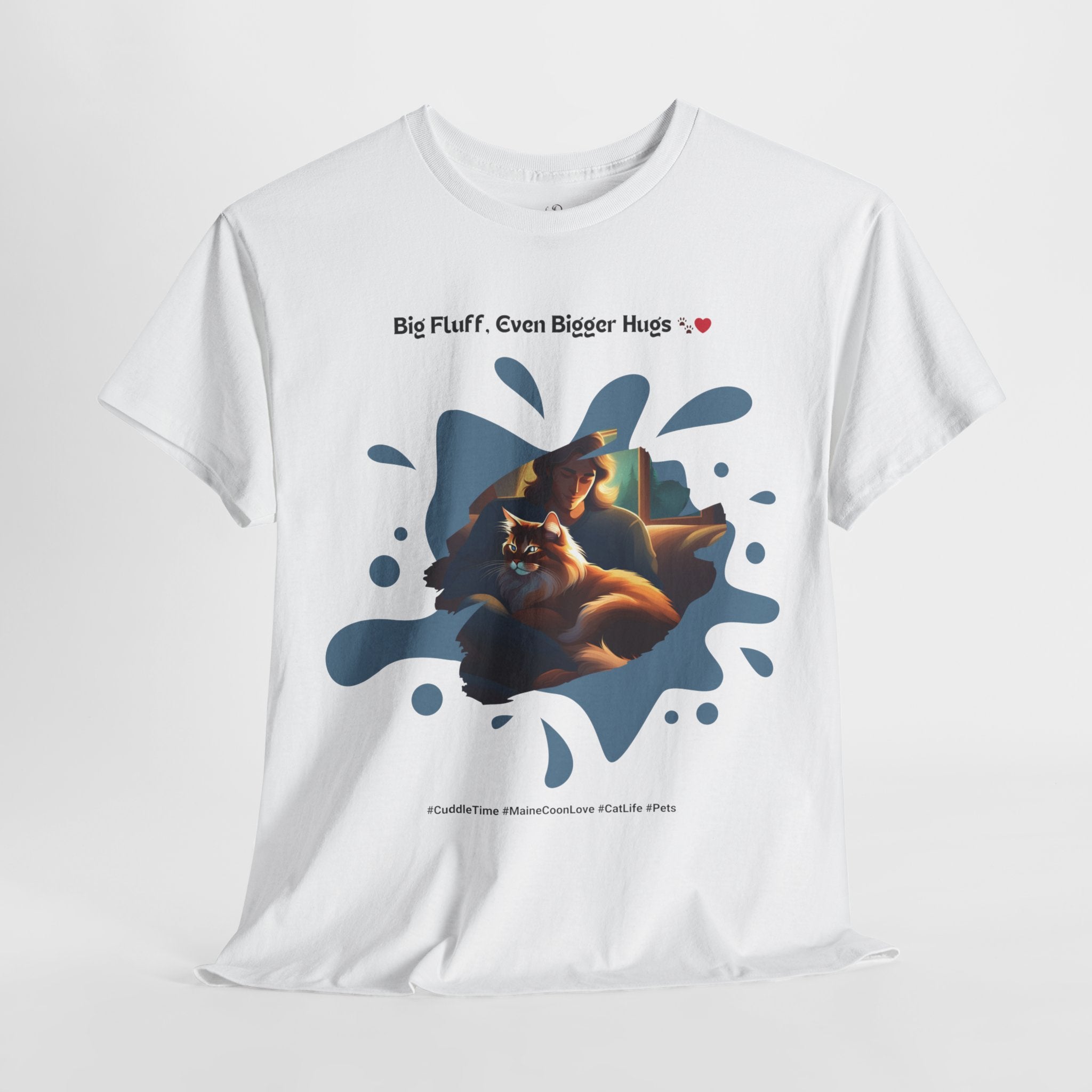 Men's - Big Fluff, Even Bigger Hugs: Maine Coon Cuddles T-Shirt