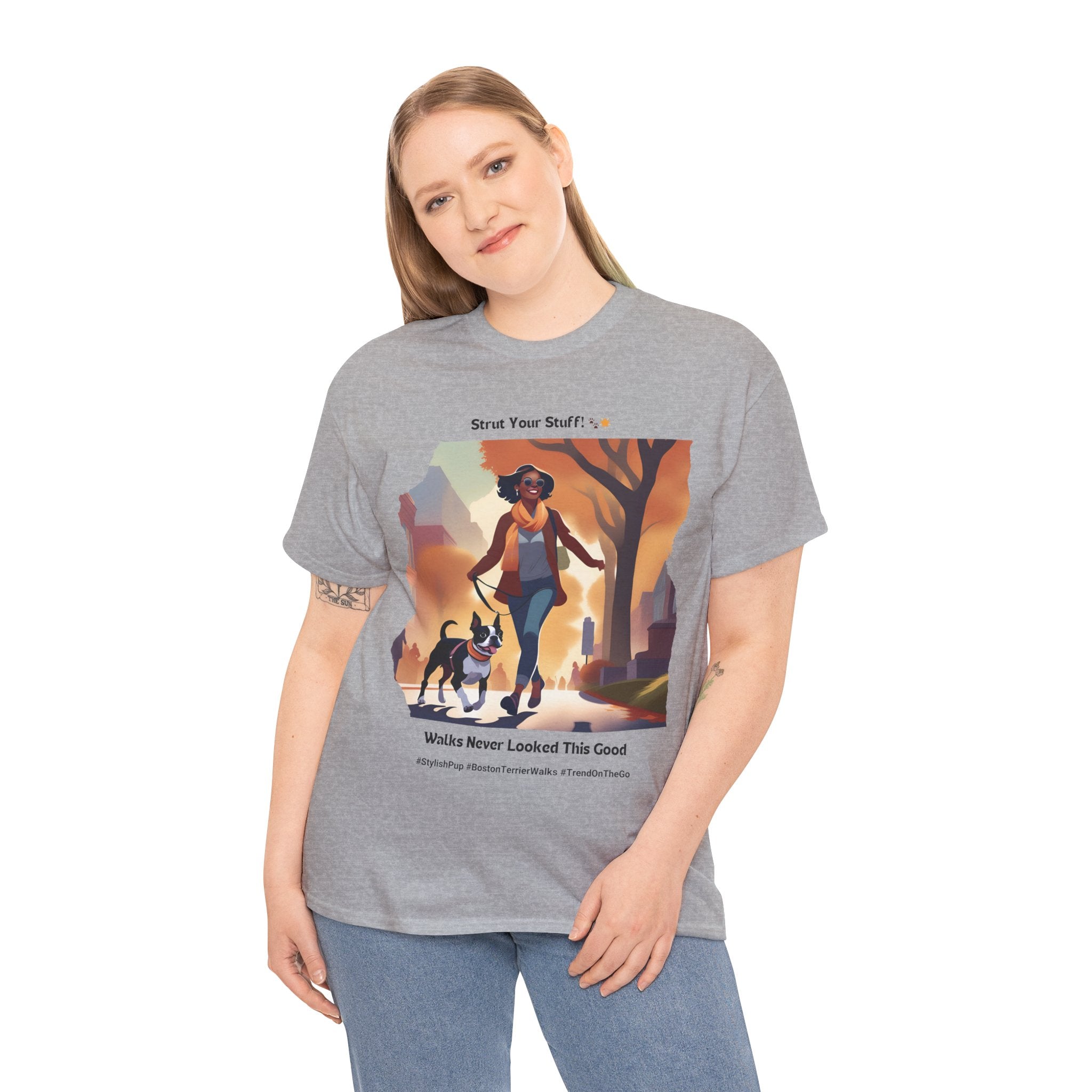 Women's - Stylish Pup: Boston Terrier Fashion T-Shirt