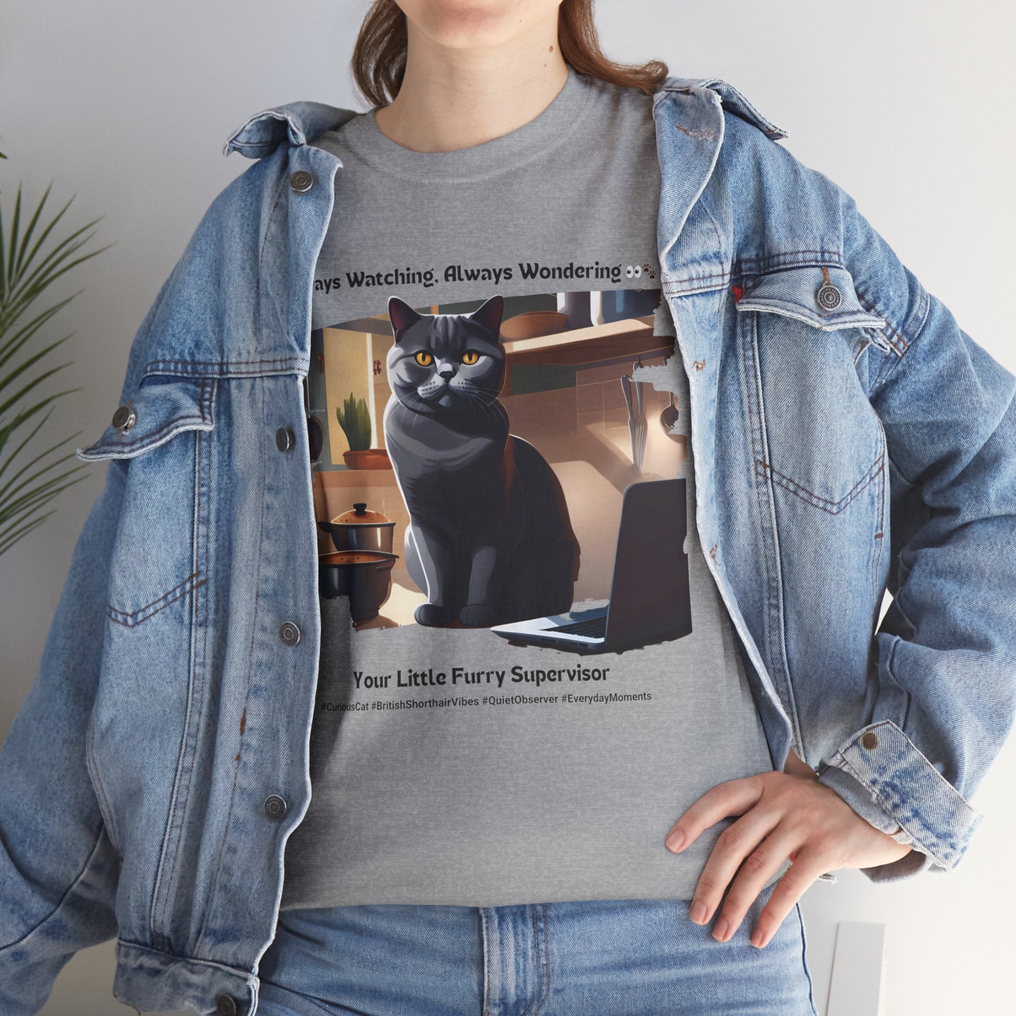 Unisex “Quiet Observer” British Shorthair T‑Shirt – Observant Kitty Gift
