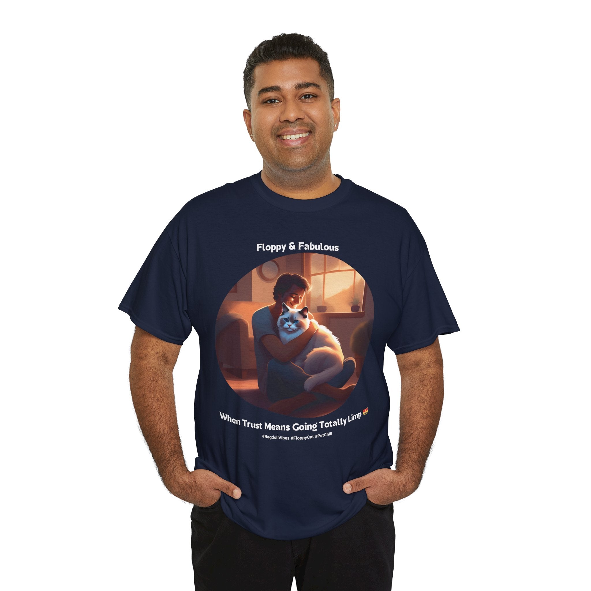 Men’s “The Ultimate Cuddle Buddy” Ragdoll T‑Shirt – Cozy Cat Dad Gift