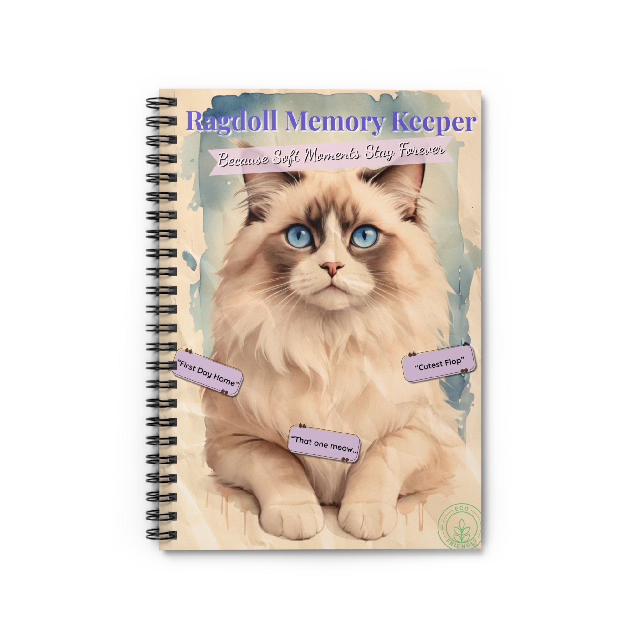 Ragdoll Cat Memory Keeper Notebook, Cute Journal for Cat Lovers, Pet Memorial, Gift for Her, Cat Mom Planner, Memorable Keepsake
