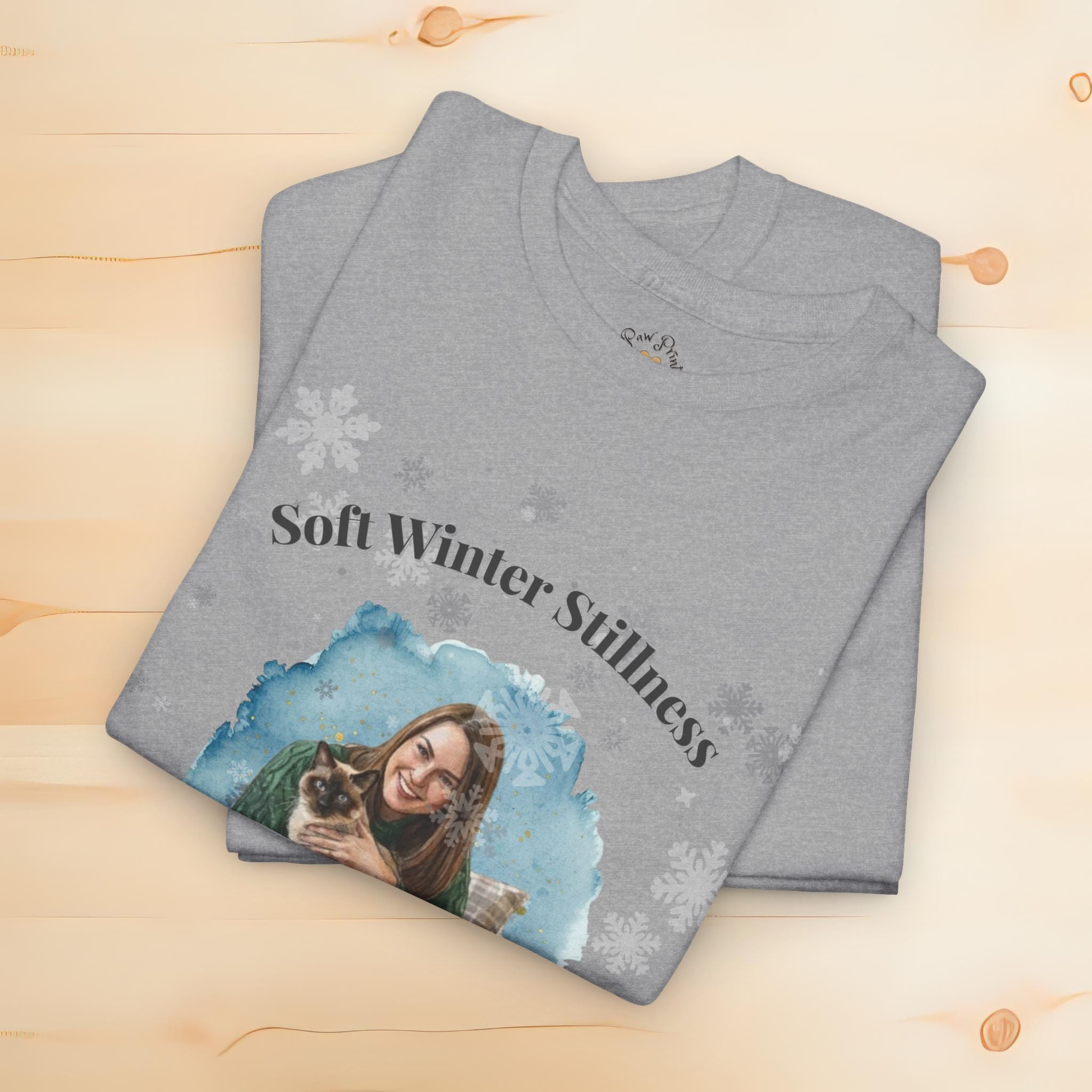 Unisex Personalized T-Shirt – Soft Winter Stillness: Siamese Watercolor Portrait Edition