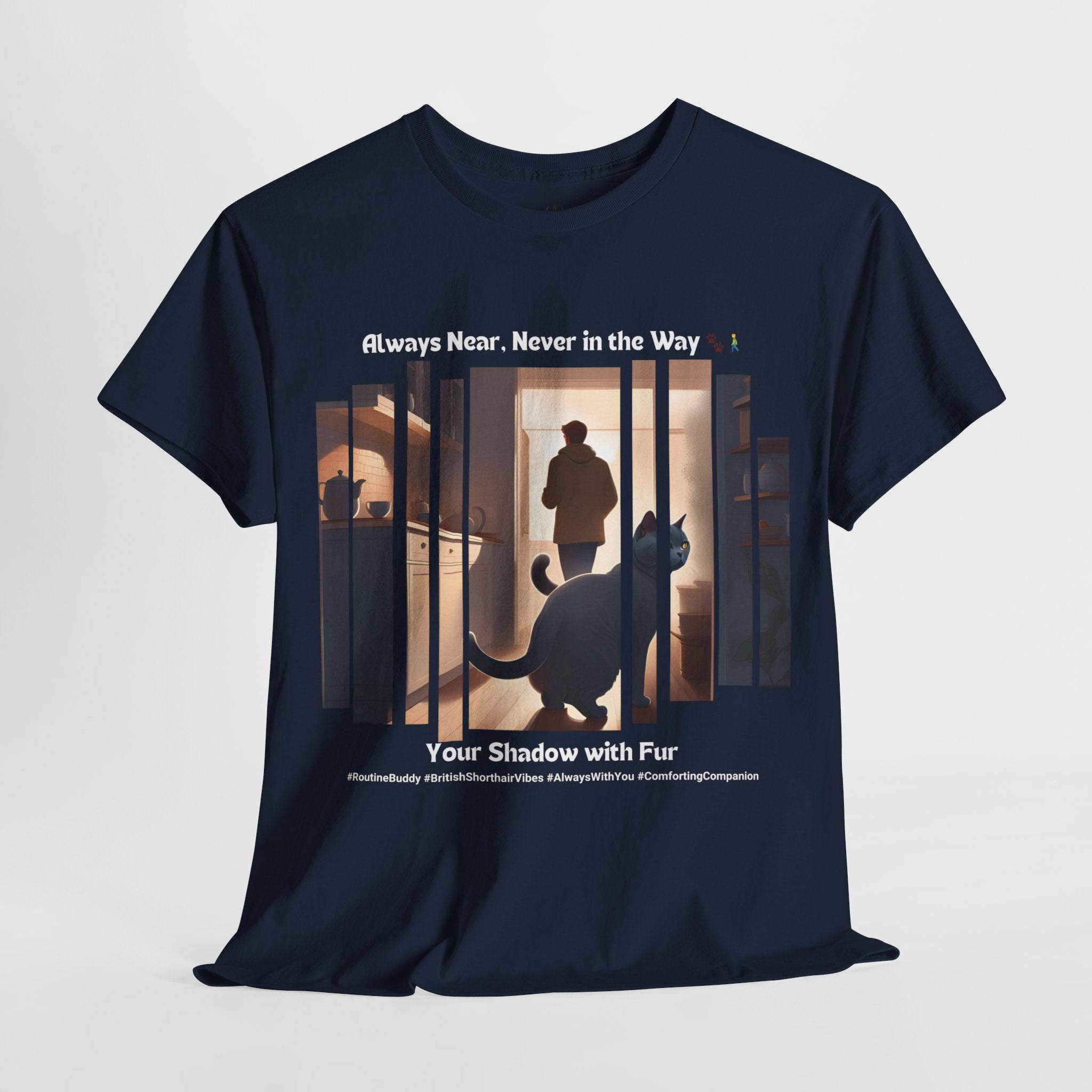 Men’s “Routine Buddy” British Shorthair T‑Shirt – Daily Companion Dad Gift