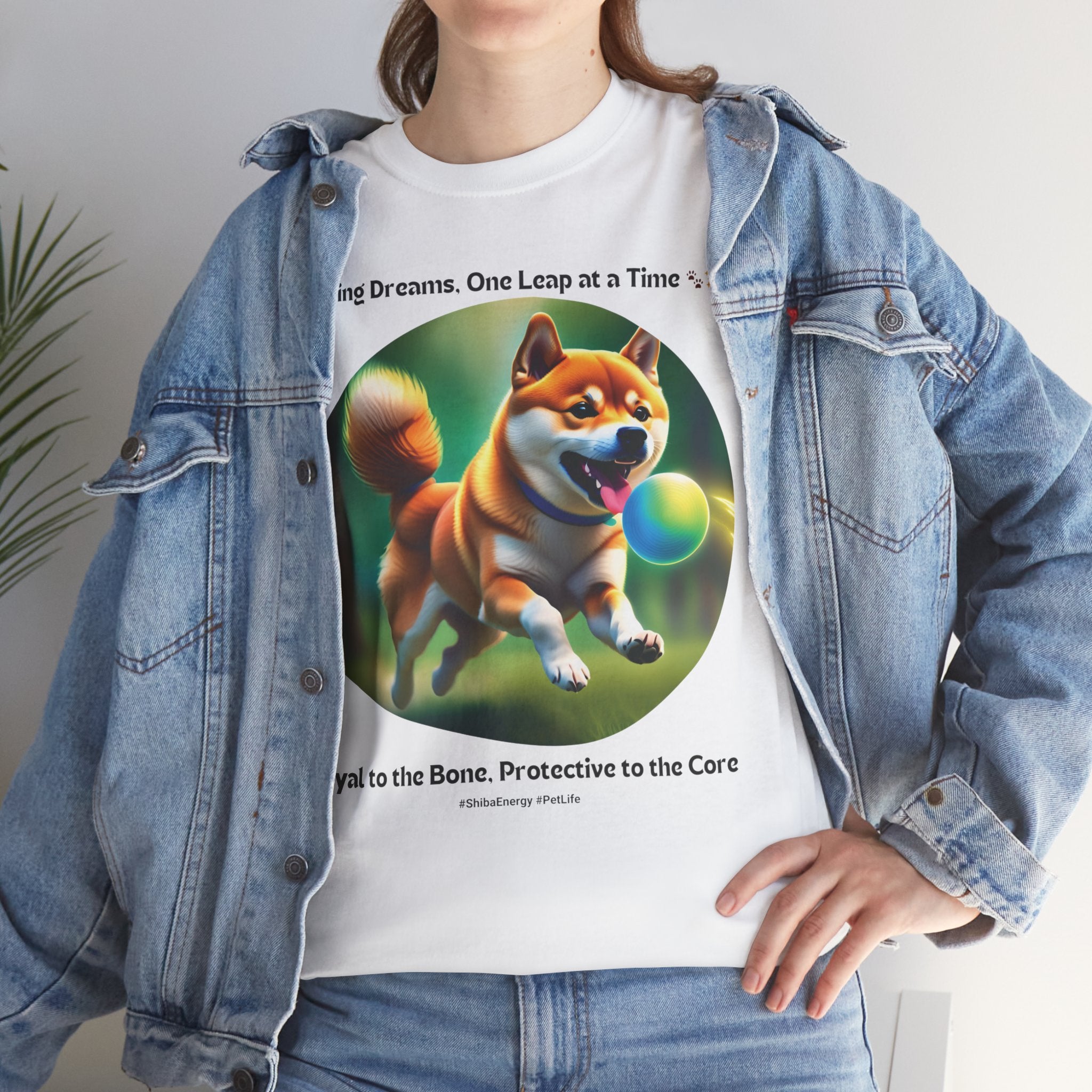 Unisex “Chasing Dreams, One Leap at a Time” Shiba Inu T‑Shirt – Ambitious Pup Gift