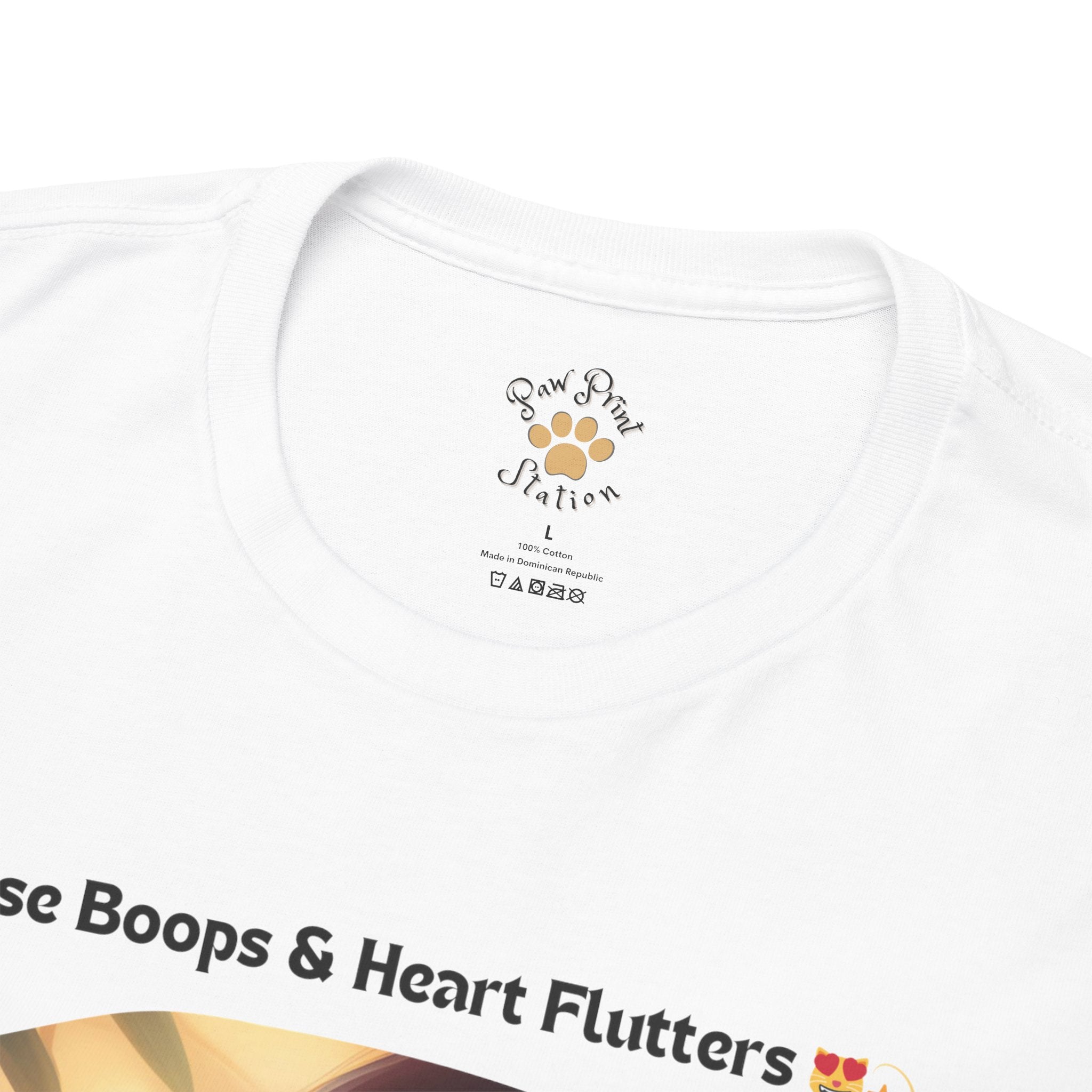 Women’s “Nose Boops & Heart Flutters” Exotic Shorthair T‑Shirt – Sweet Cat Mom Gift
