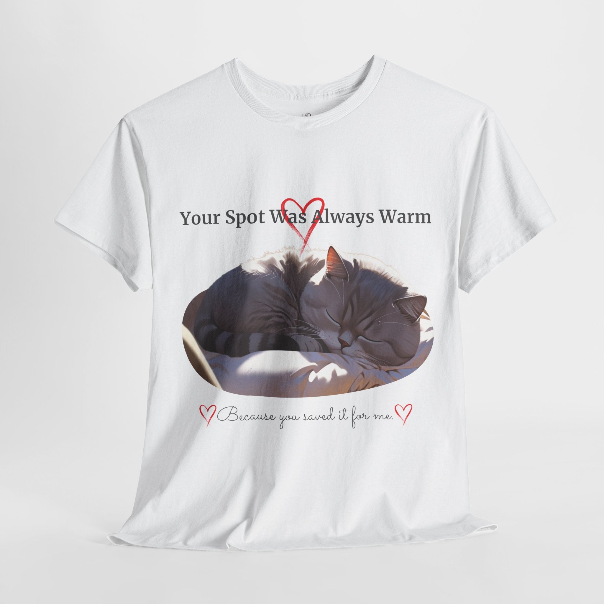 Unisex “Your Spot Was Always Warm” British Shorthair Cat T-Shirt – Cozy Pet Lover Tee