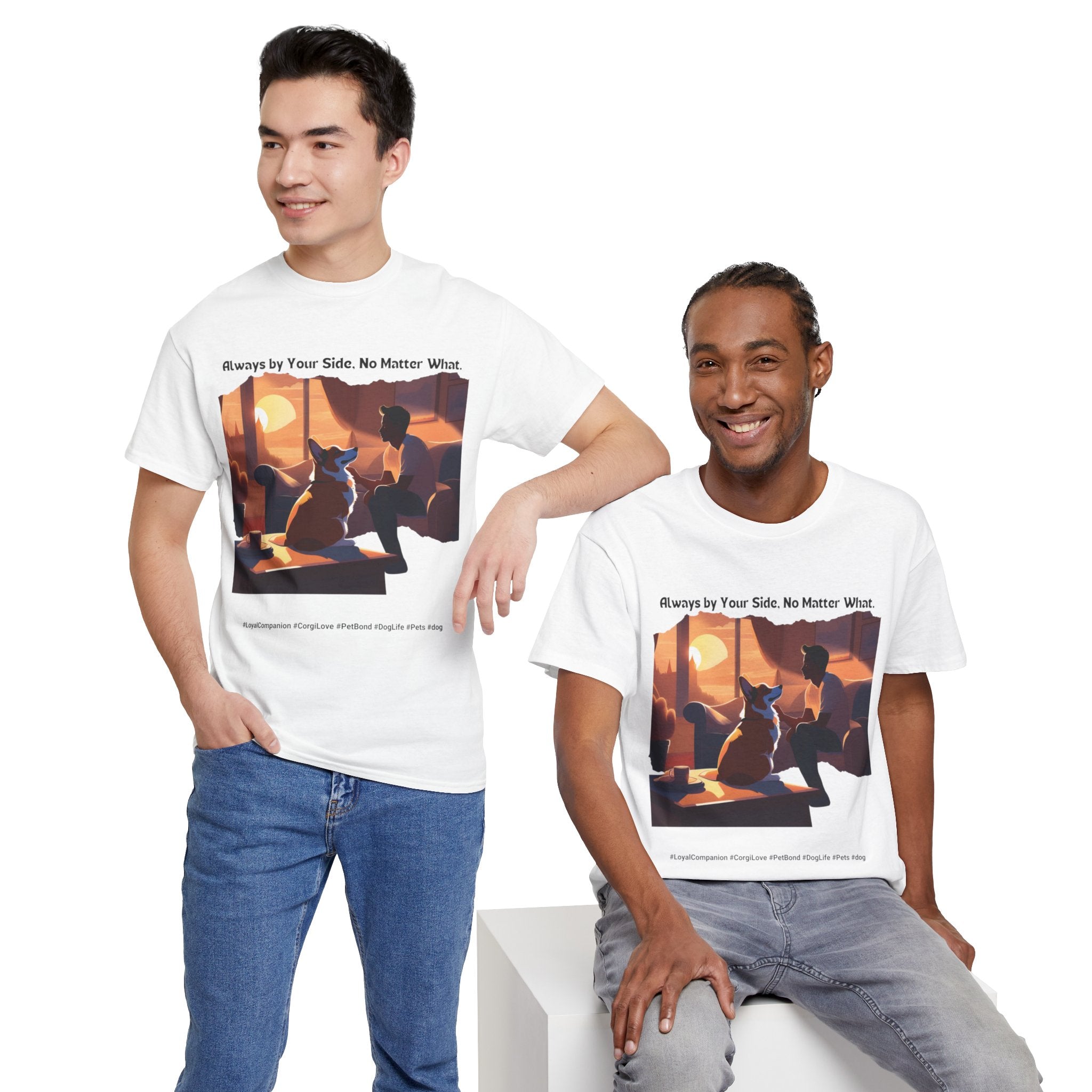 Men's - Always by Your Side: Corgi Love T-Shirt