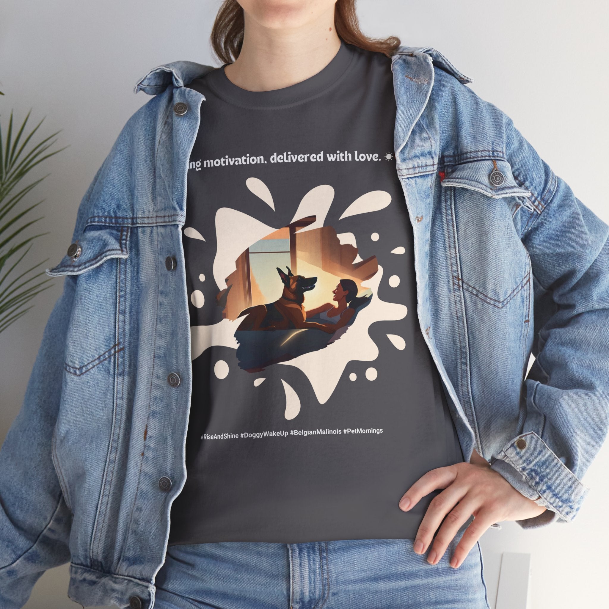 Women’s “Morning Motivation” Belgian Malinois T‑Shirt – Upbeat Start Gift