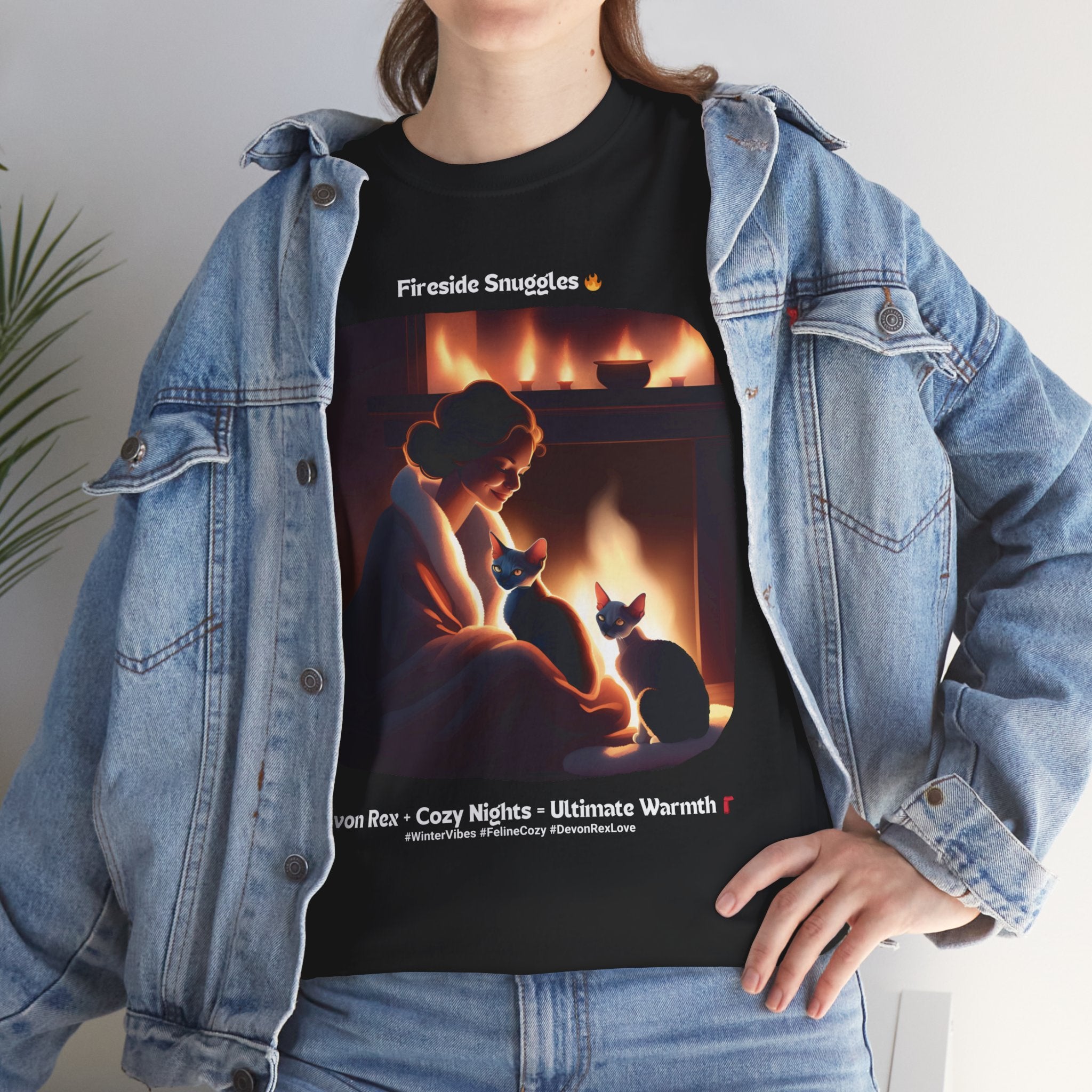 Women's - Fireside Snuggles with Devon Rex T-Shirt