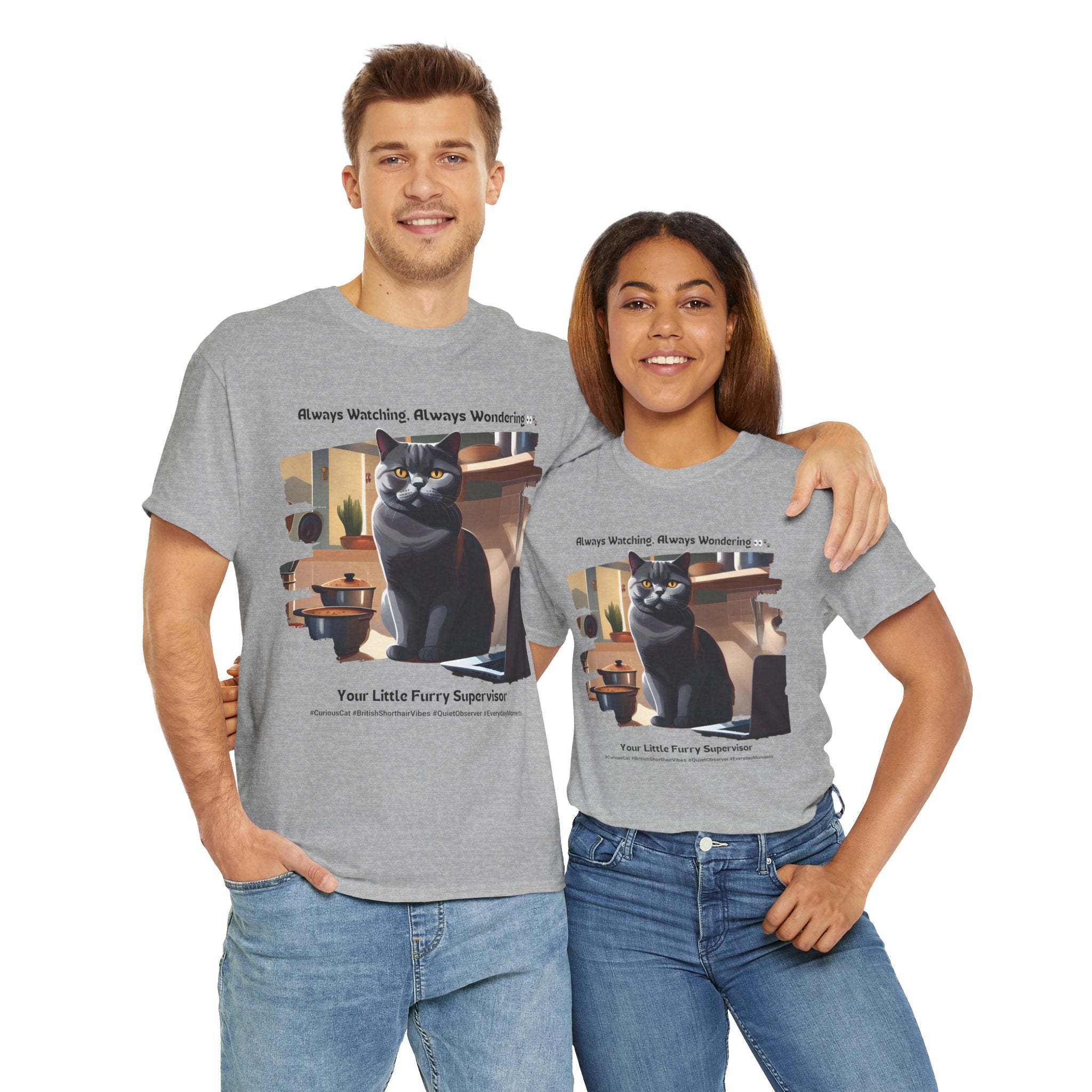 Unisex “Quiet Observer” British Shorthair T‑Shirt – Observant Kitty Gift