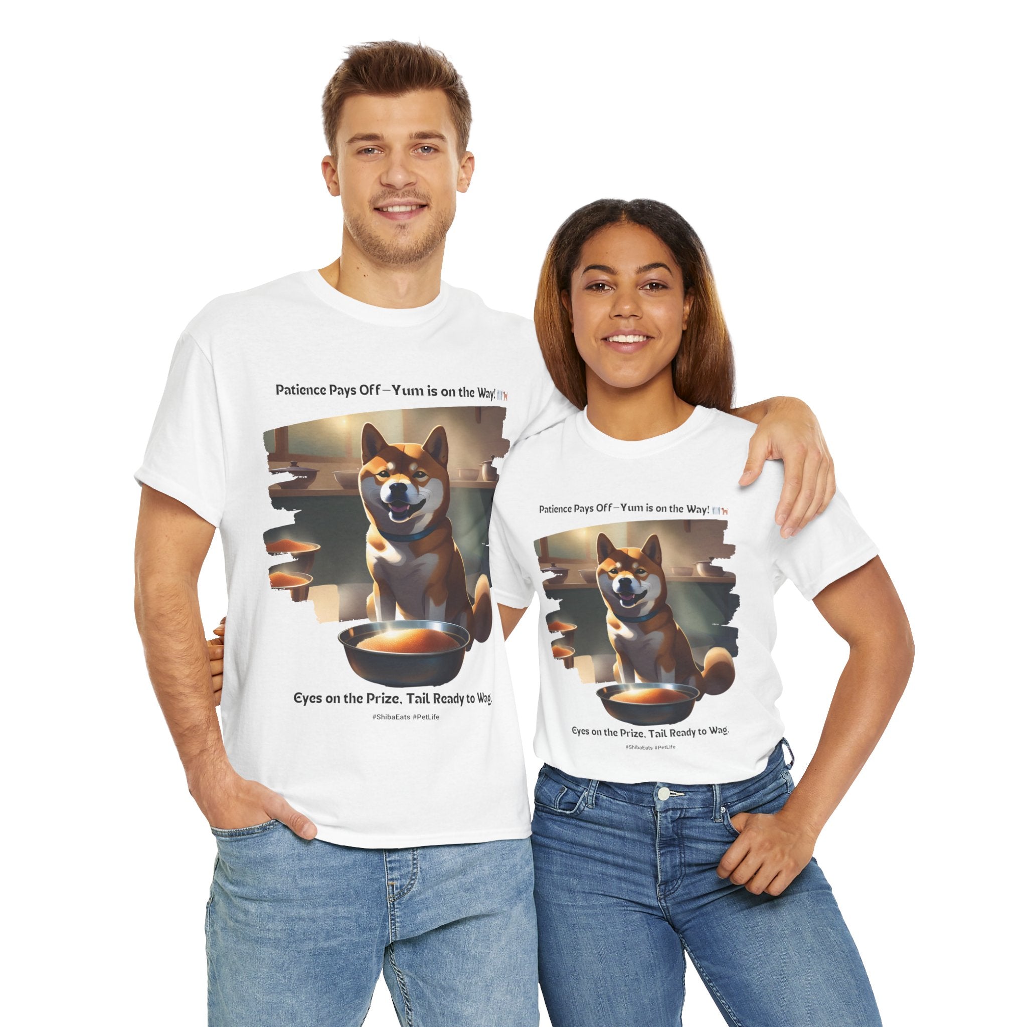Unisex “Patience Pays Off: Shiba Inu Treats” T‑Shirt – Good Pup Reward Gift