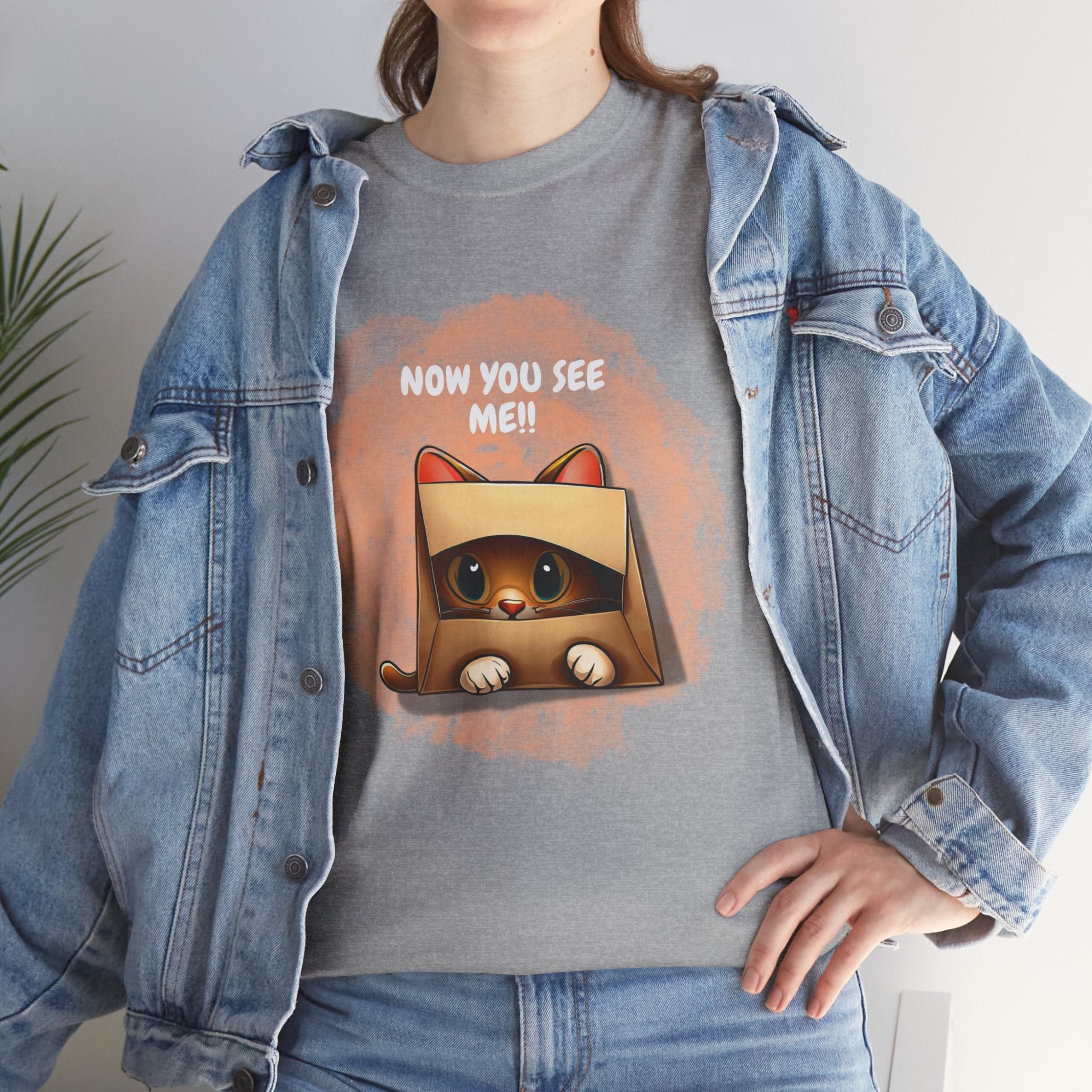 Unisex “Peek-a-Boo Kitty” T-Shirt – Sneaky Whiskers, Cat Lover Gift