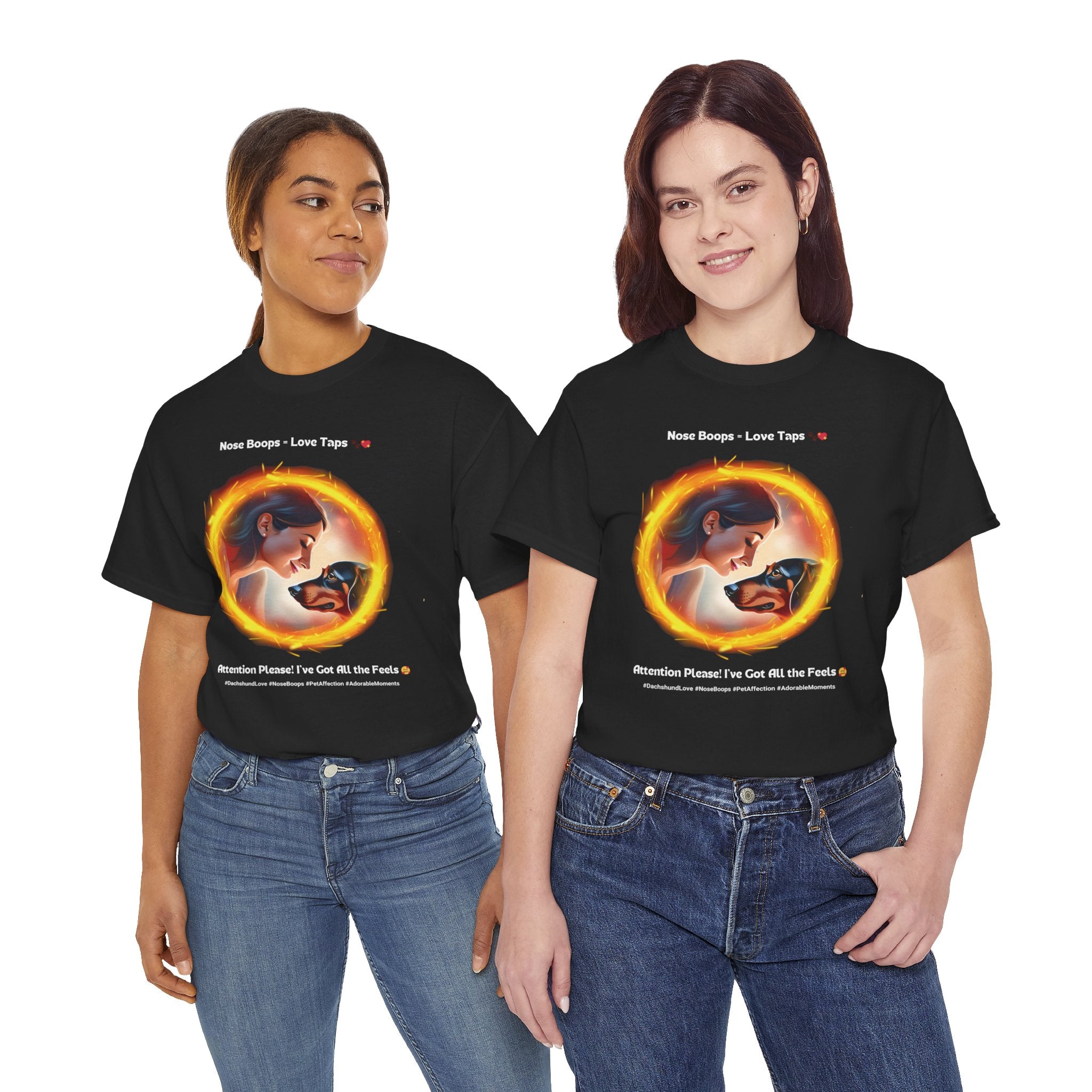 Women's - Nose Boops = Love Taps: Dachshund Affection T-Shirt