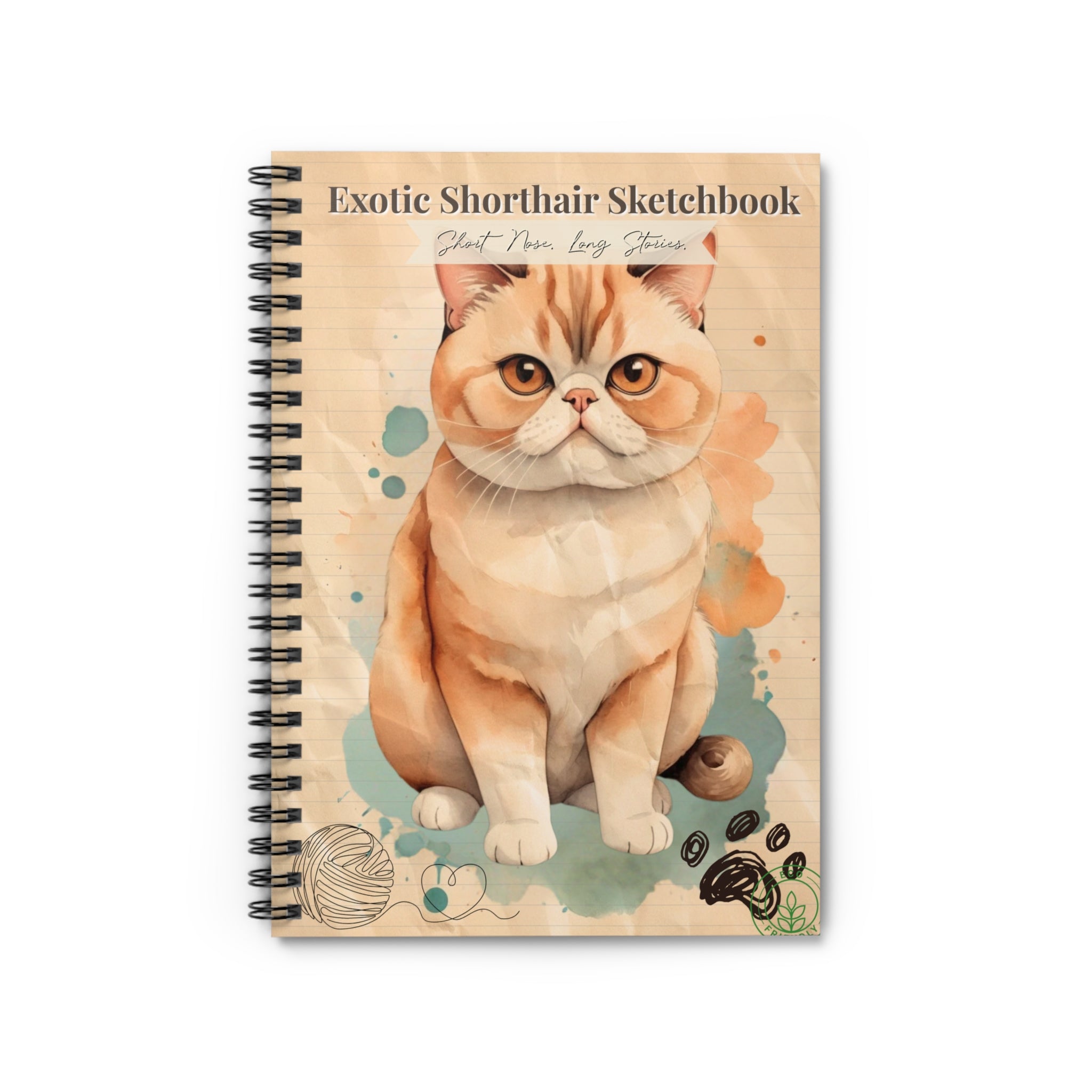 Exotic Shorthair Spiral Notebook | Cute Cat Sketchbook for Note Taking, Journaling, Gift for Pet Owners, Cat Mom, Cat Lover's Gift