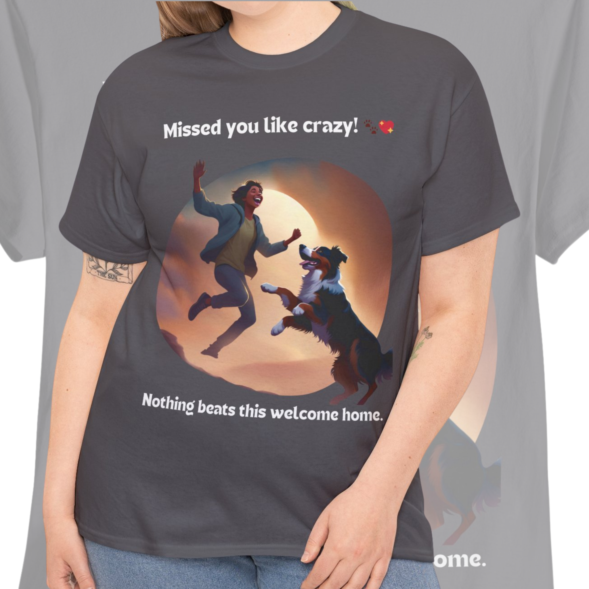 Women’s “Missed You Like Crazy” Australian Shepherd T‑Shirt – Reunion Pup Mom Gift
