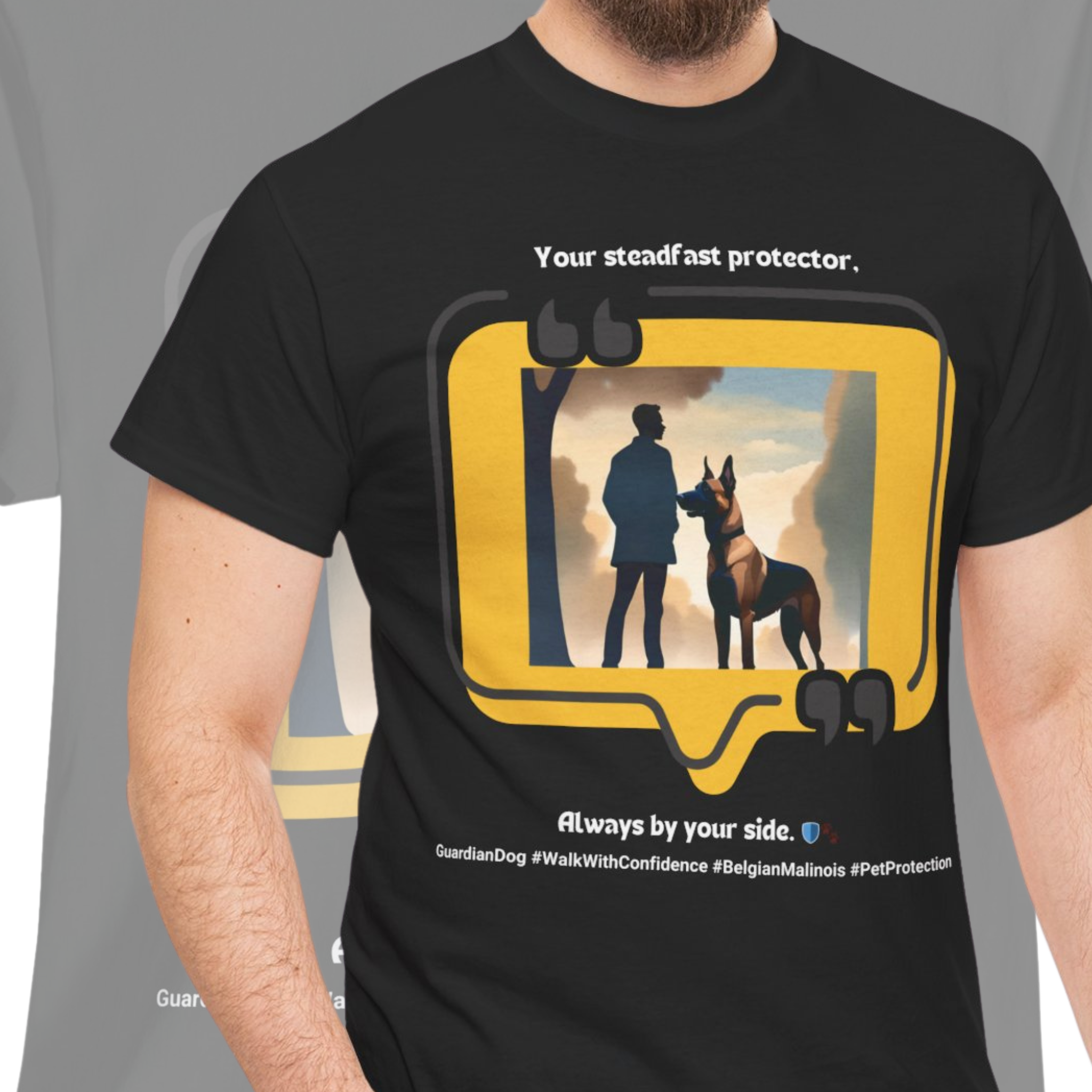 Men’s “Your Steadfast Protector” Belgian Malinois T‑Shirt – Guardian Pup Dad Gift