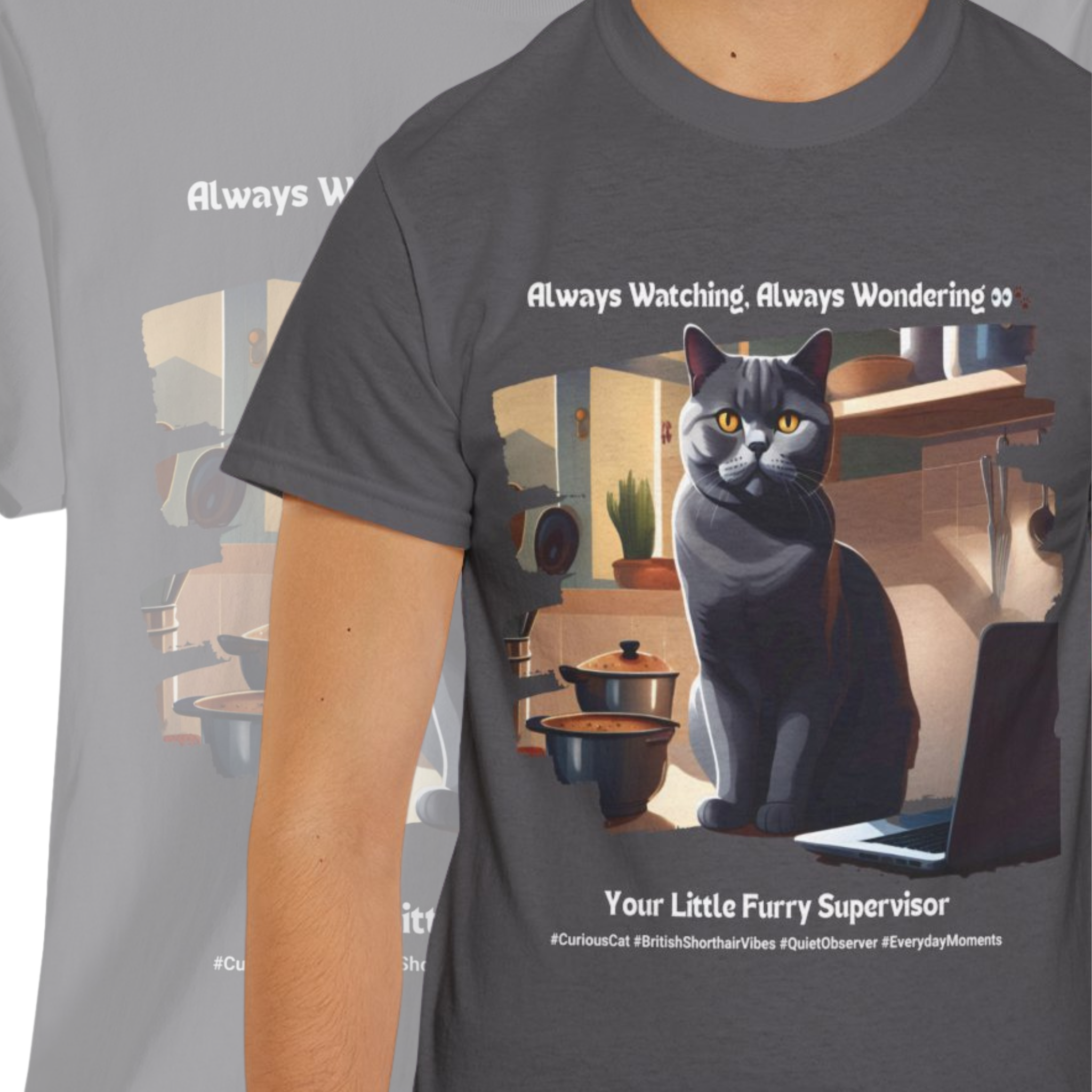 Unisex - Quiet Observer: British Shorthair T-Shirt