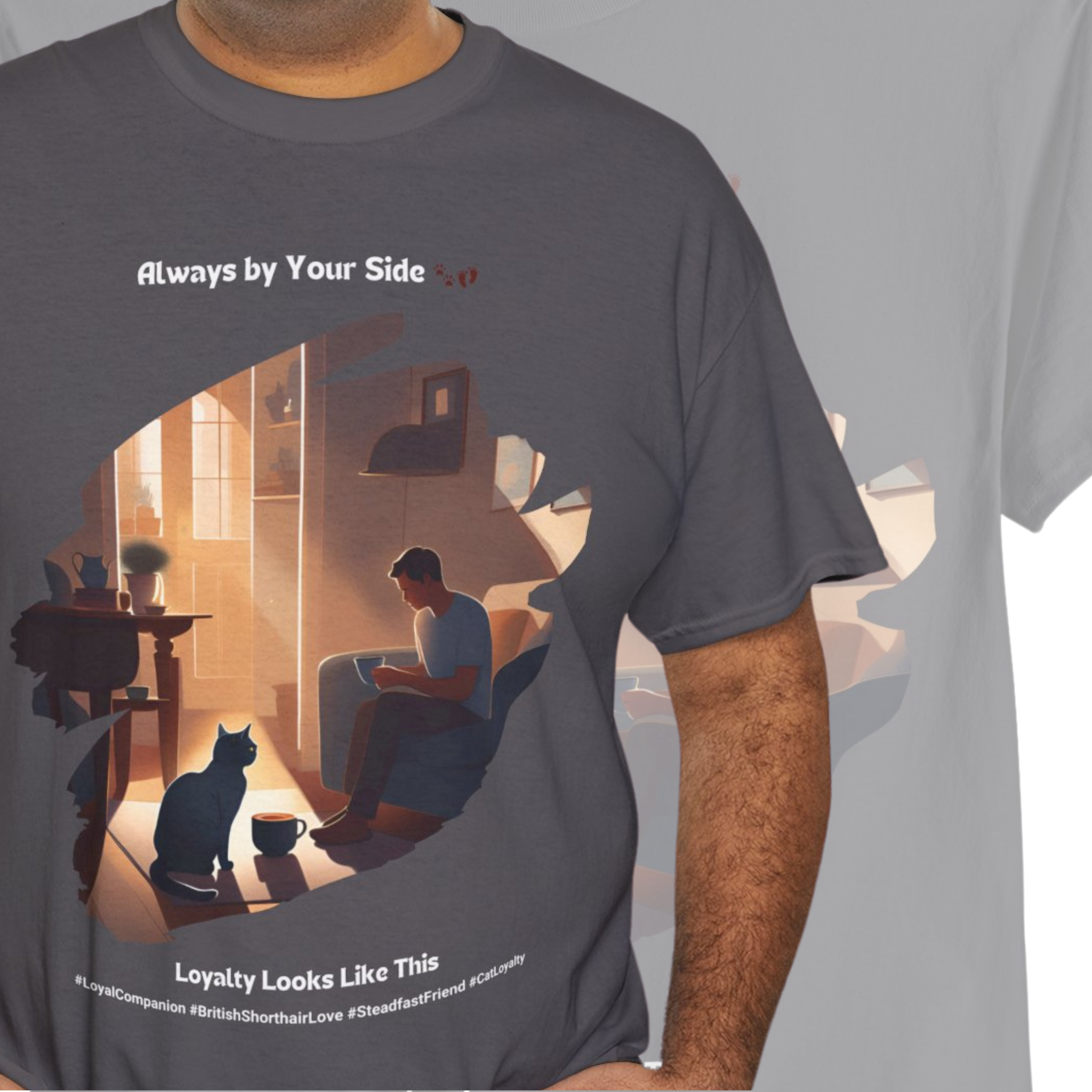 Men's - Ever-Present Purr: British Shorthair Loyalty T-Shirt