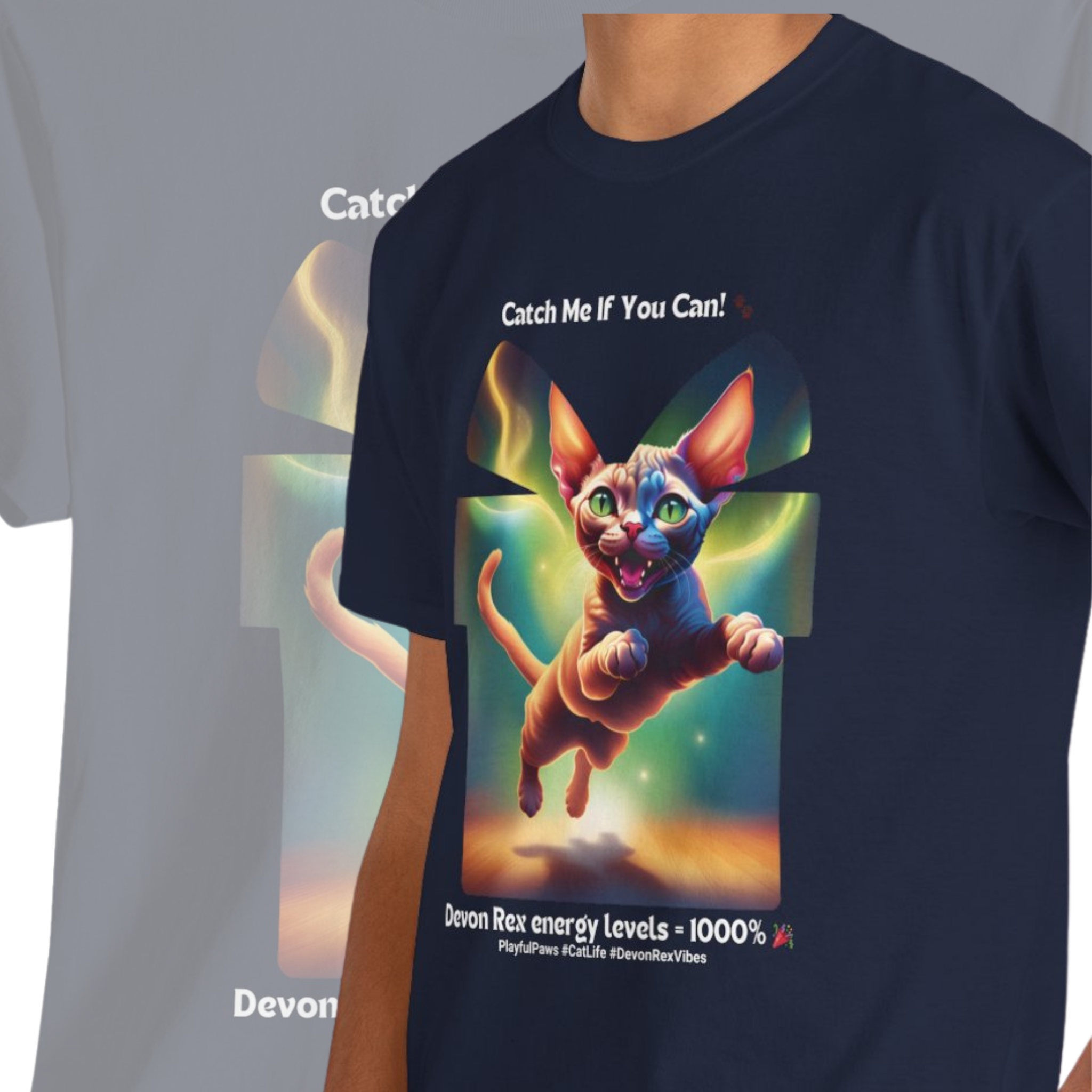 Unisex “The Energizer Bunny of Cats” Devon Rex T‑Shirt – Playful Kitty Gift
