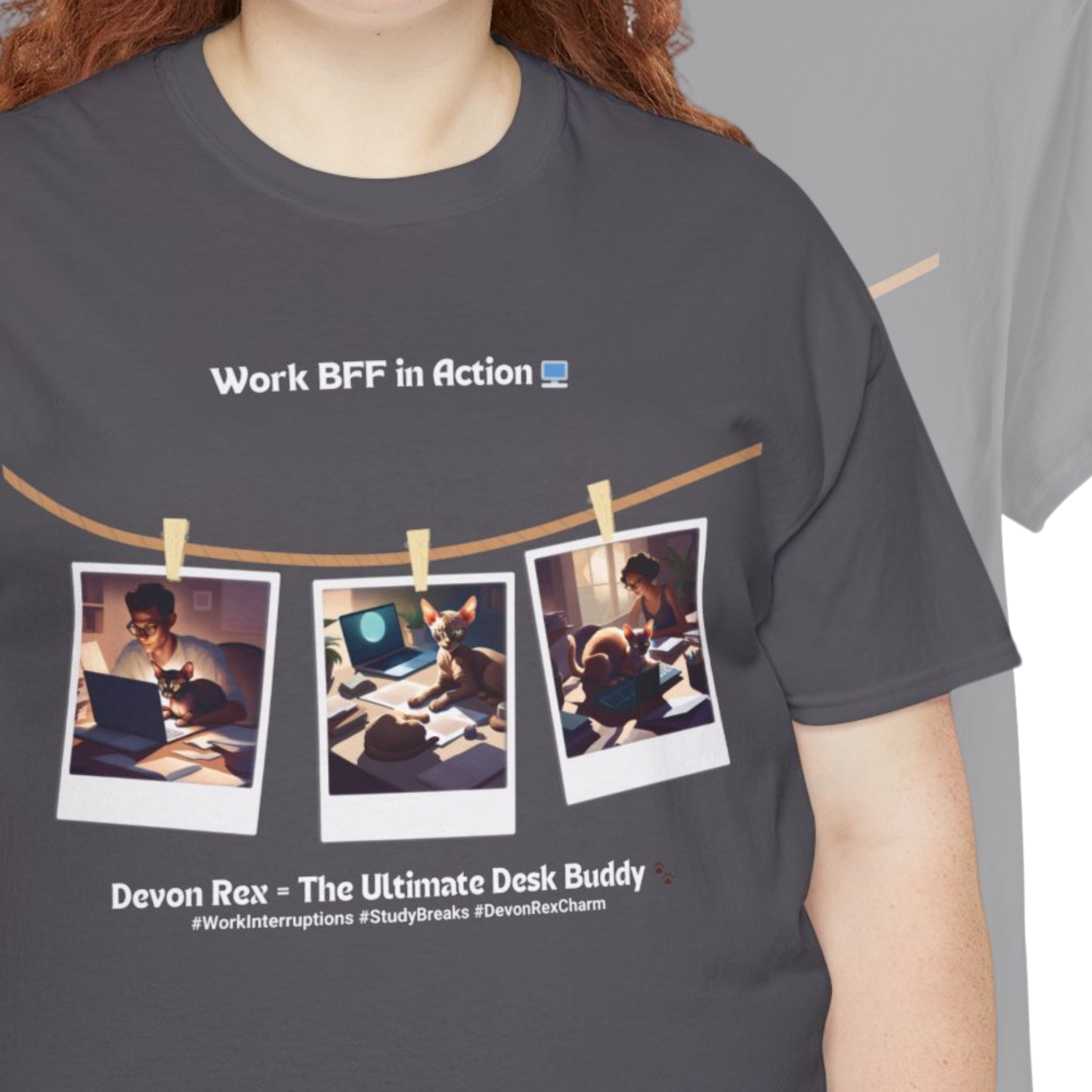 Unisex “The Ultimate Desk Buddy” Devon Rex T‑Shirt – Office Cat Comfort Gift