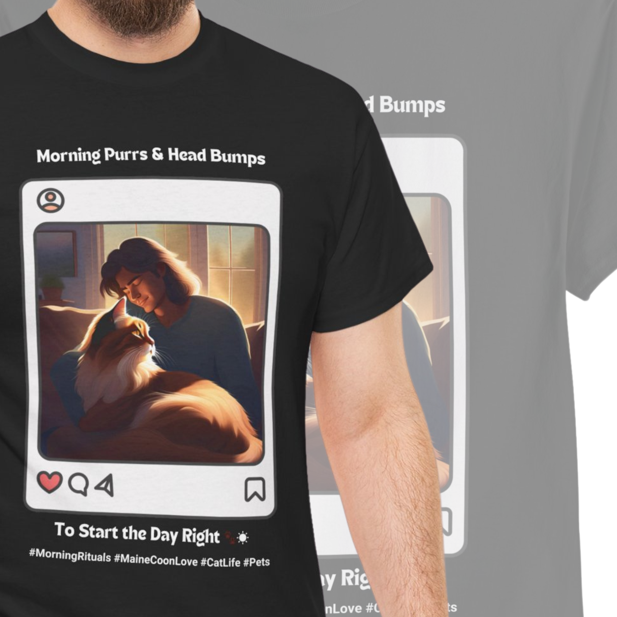 Men's - Morning Purrs & Head Bumps: Start Your Day Right T-Shirt