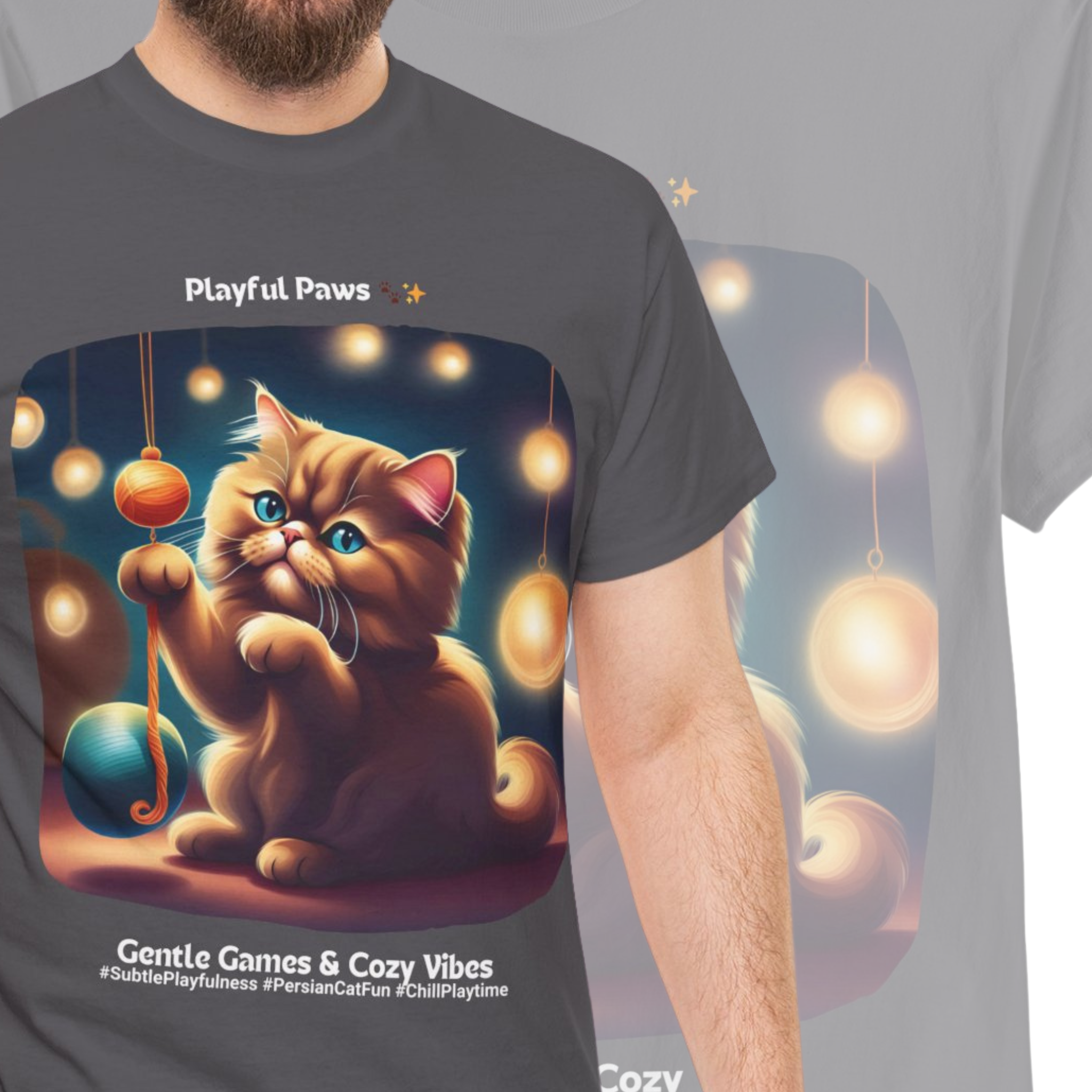 Unisex “Playful Paws” Persian T‑Shirt – Fun Kitten Gift