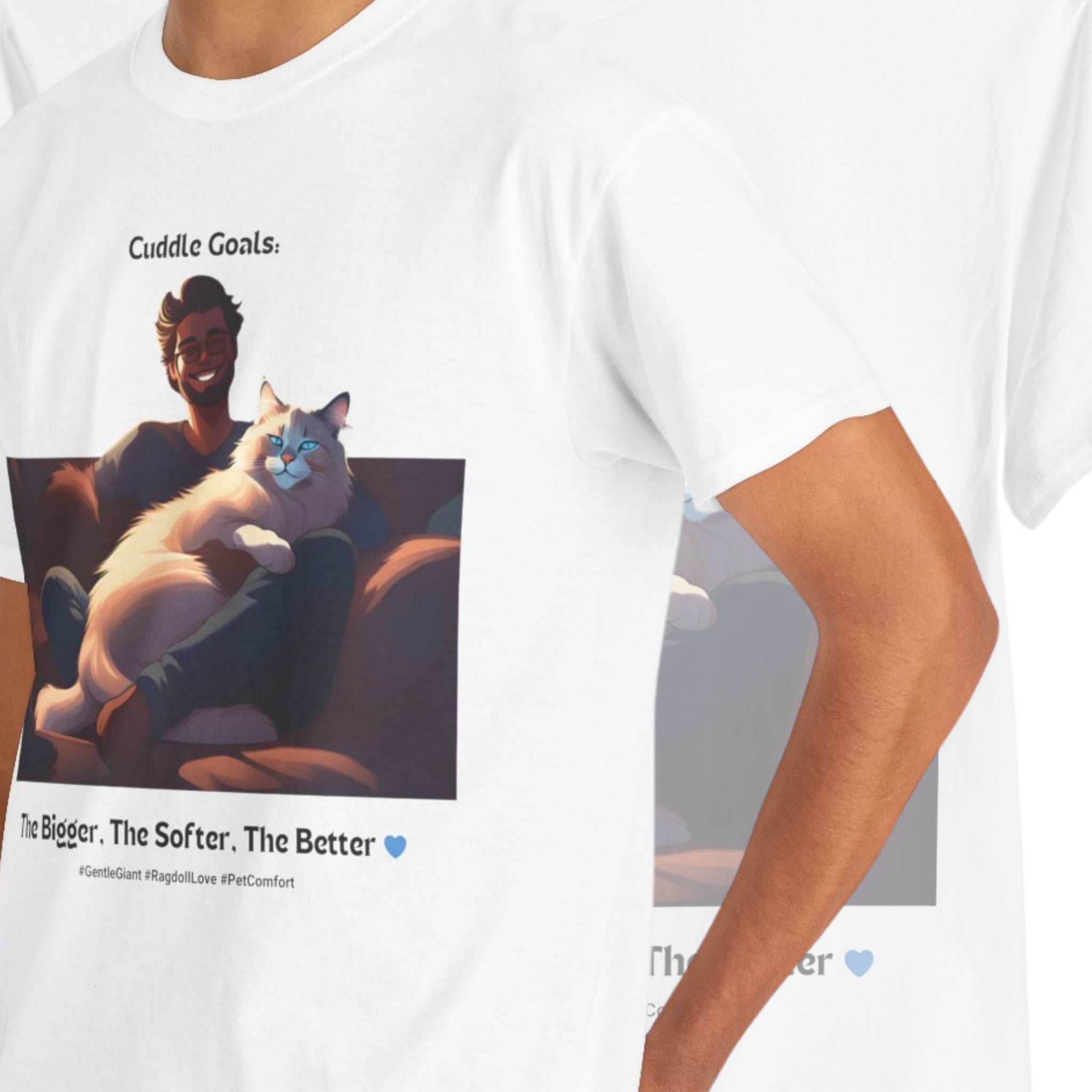 Men’s “Cuddle Goals” Ragdoll T‑Shirt – Snuggle Cat Dad Gift