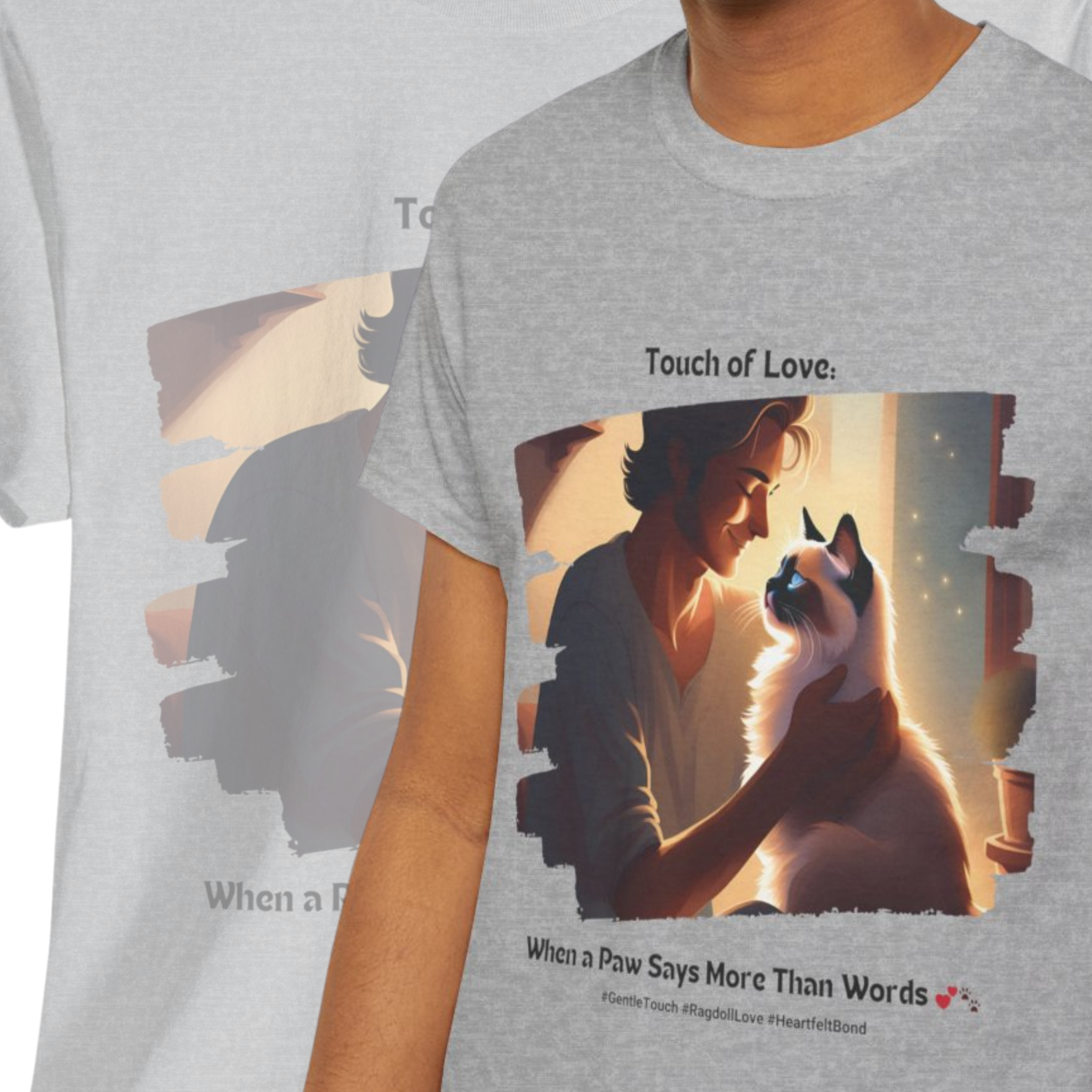 Men’s “Paw‑sitively Adorable” Ragdoll T‑Shirt – Cute Cat Dad Gift