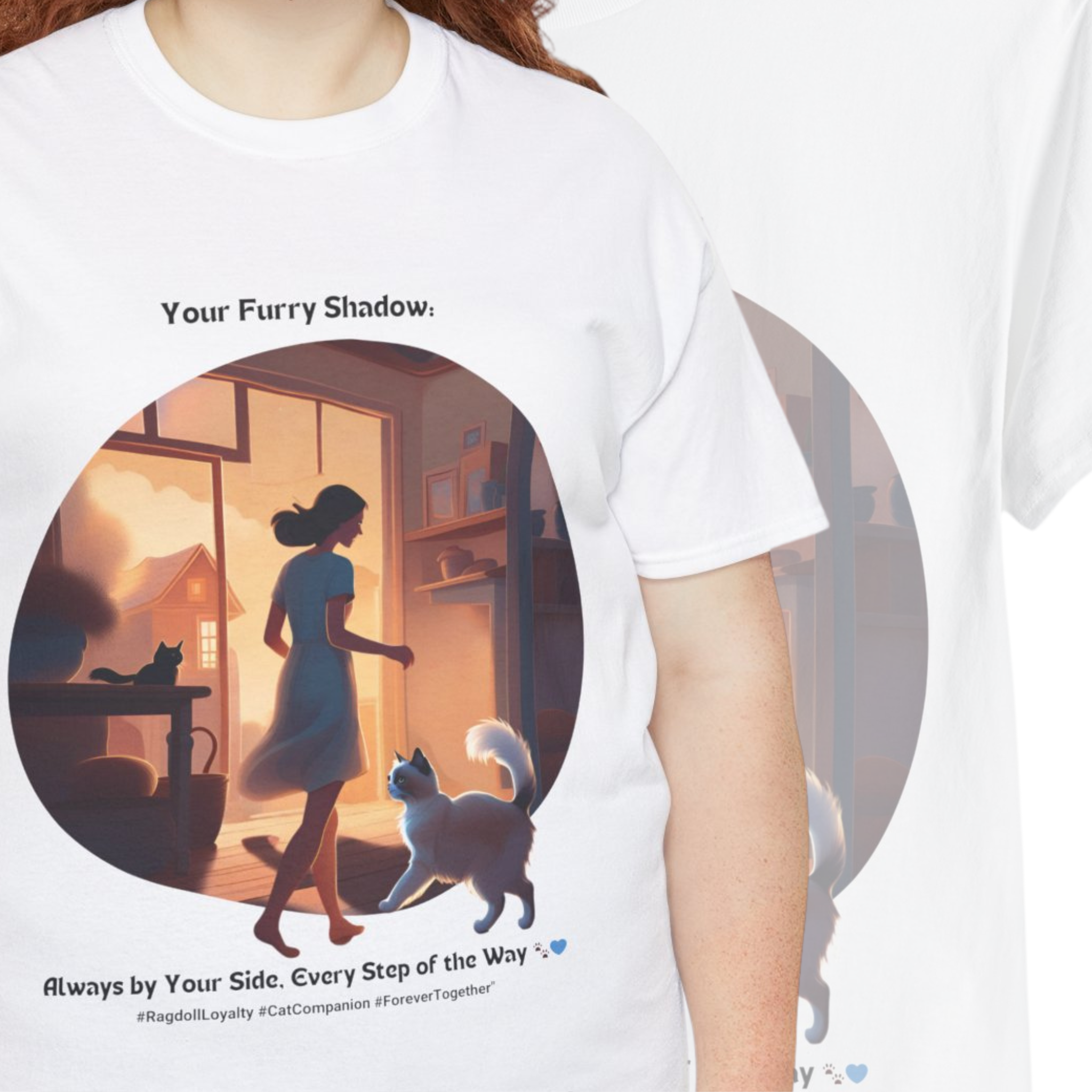 Women’s “Always by Your Side” Ragdoll T‑Shirt – Devoted Cat Mom Gift