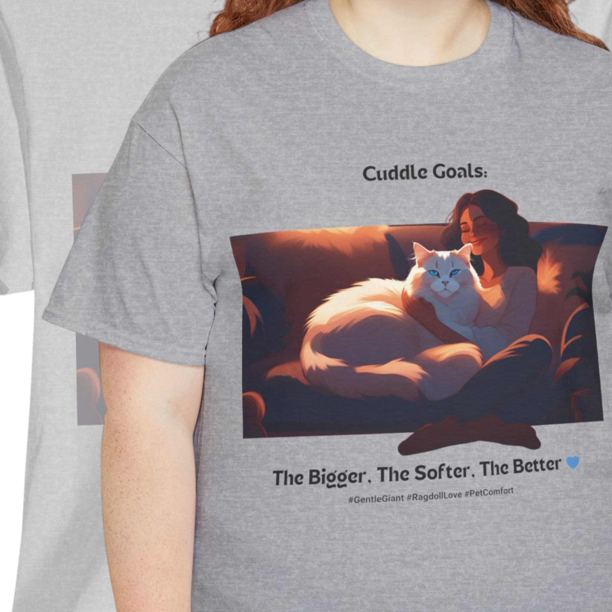 Women’s “Cuddle Goals” Ragdoll T‑Shirt – Snuggle Cat Mom Gift