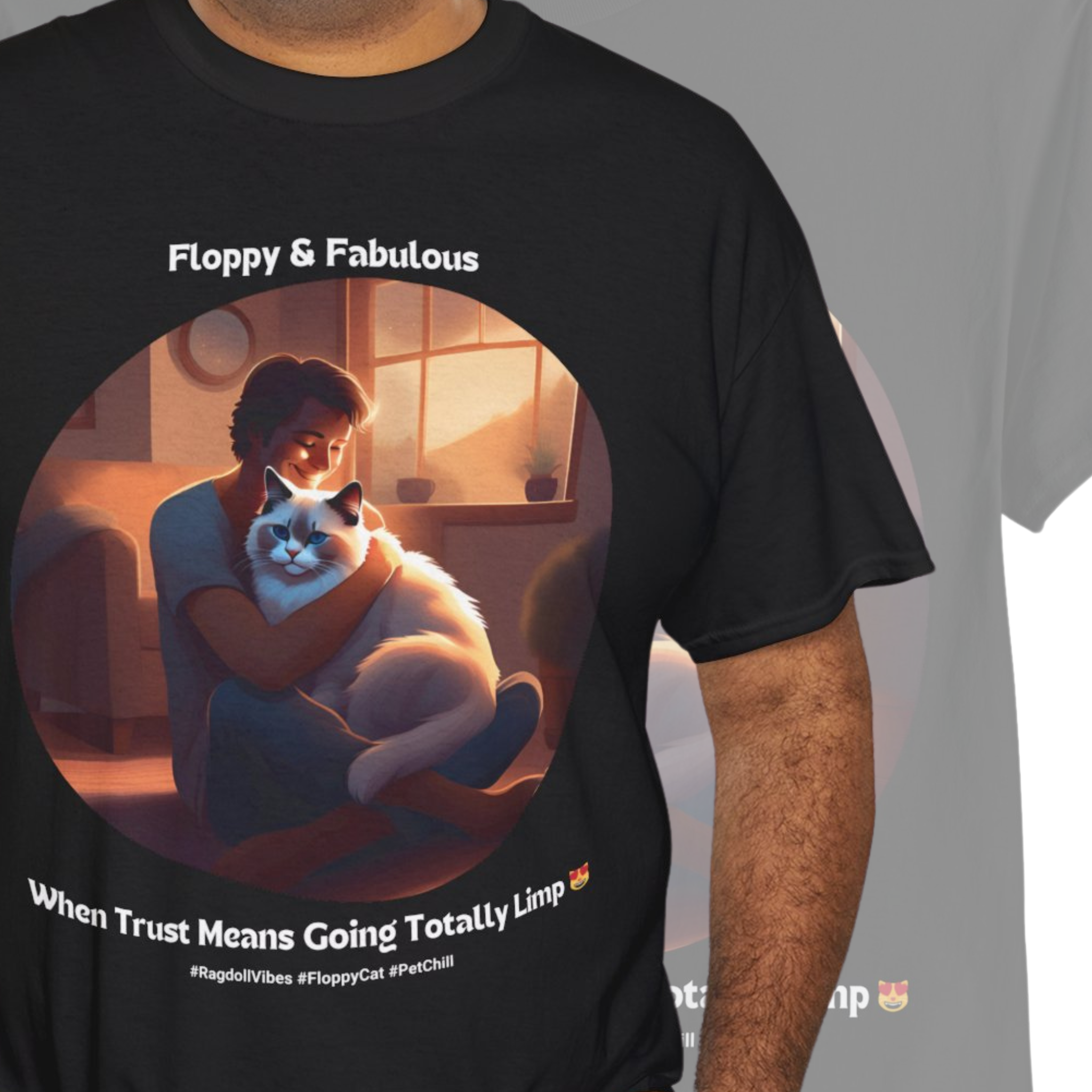 Men’s “The Ultimate Cuddle Buddy” Ragdoll T‑Shirt – Cozy Cat Dad Gift