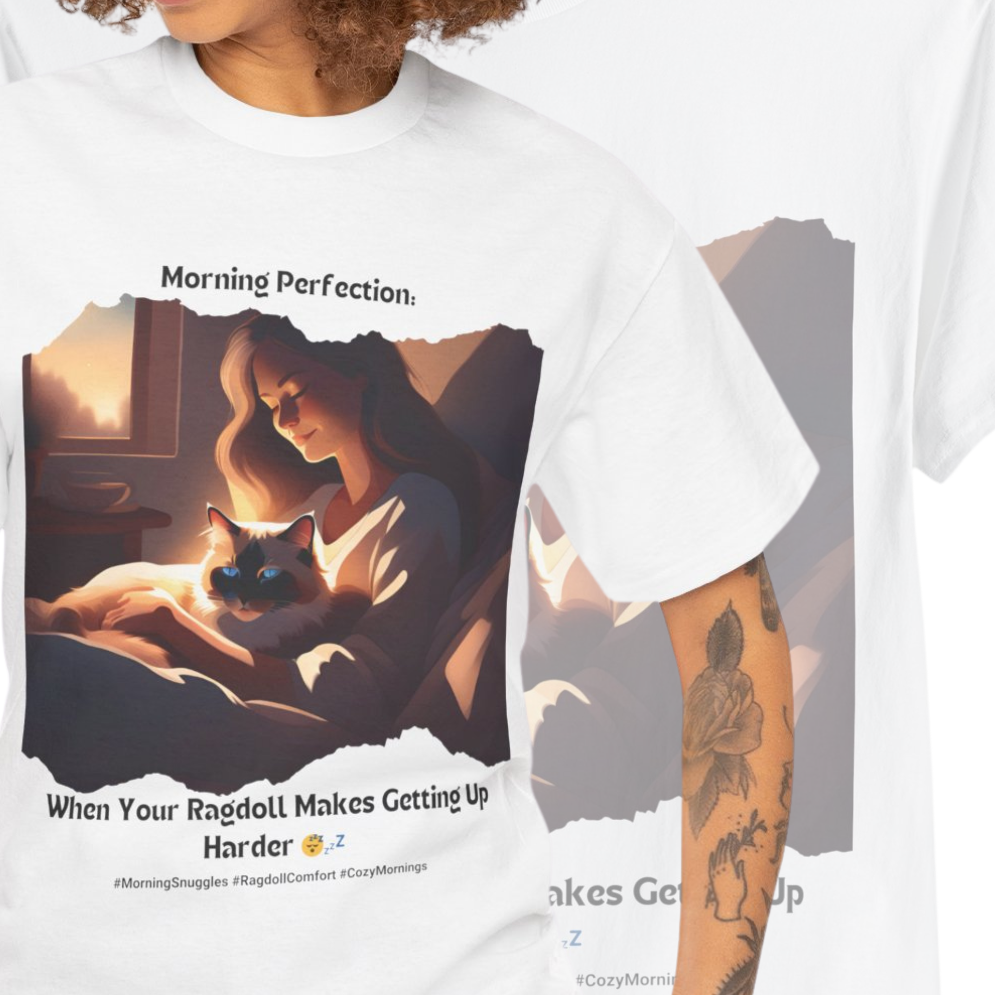 Women’s “The Snuggle Bug” Ragdoll T‑Shirt – Cozy Cat Mom Gift
